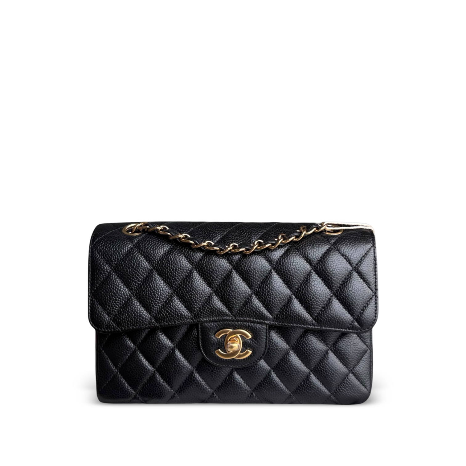 Chanel Classic Flap Small - Caviar 23CM Quilted Black Gold Hardware Series 25