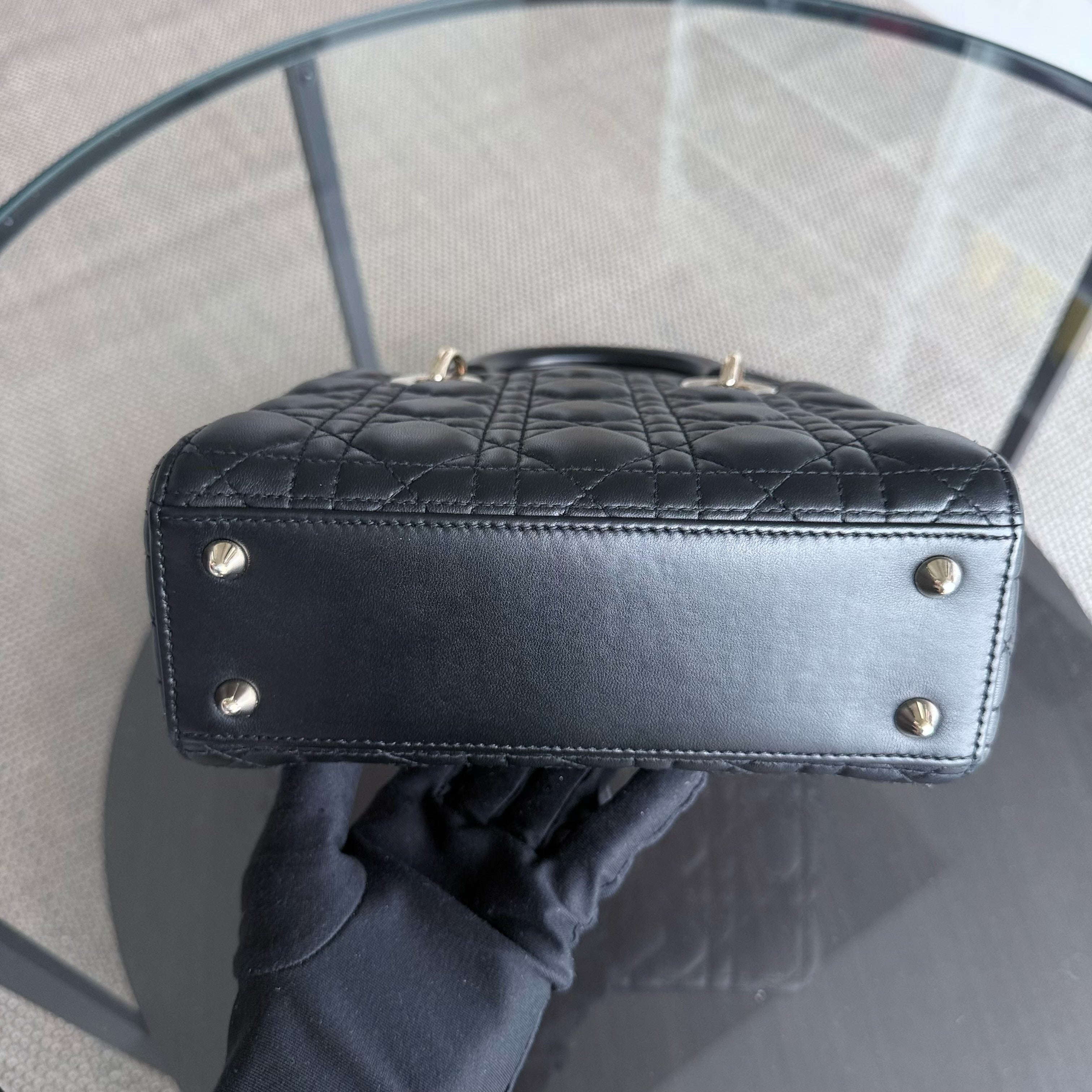 Dior Lady Small Flap - Cannage Lambskin Black Gold Hardware