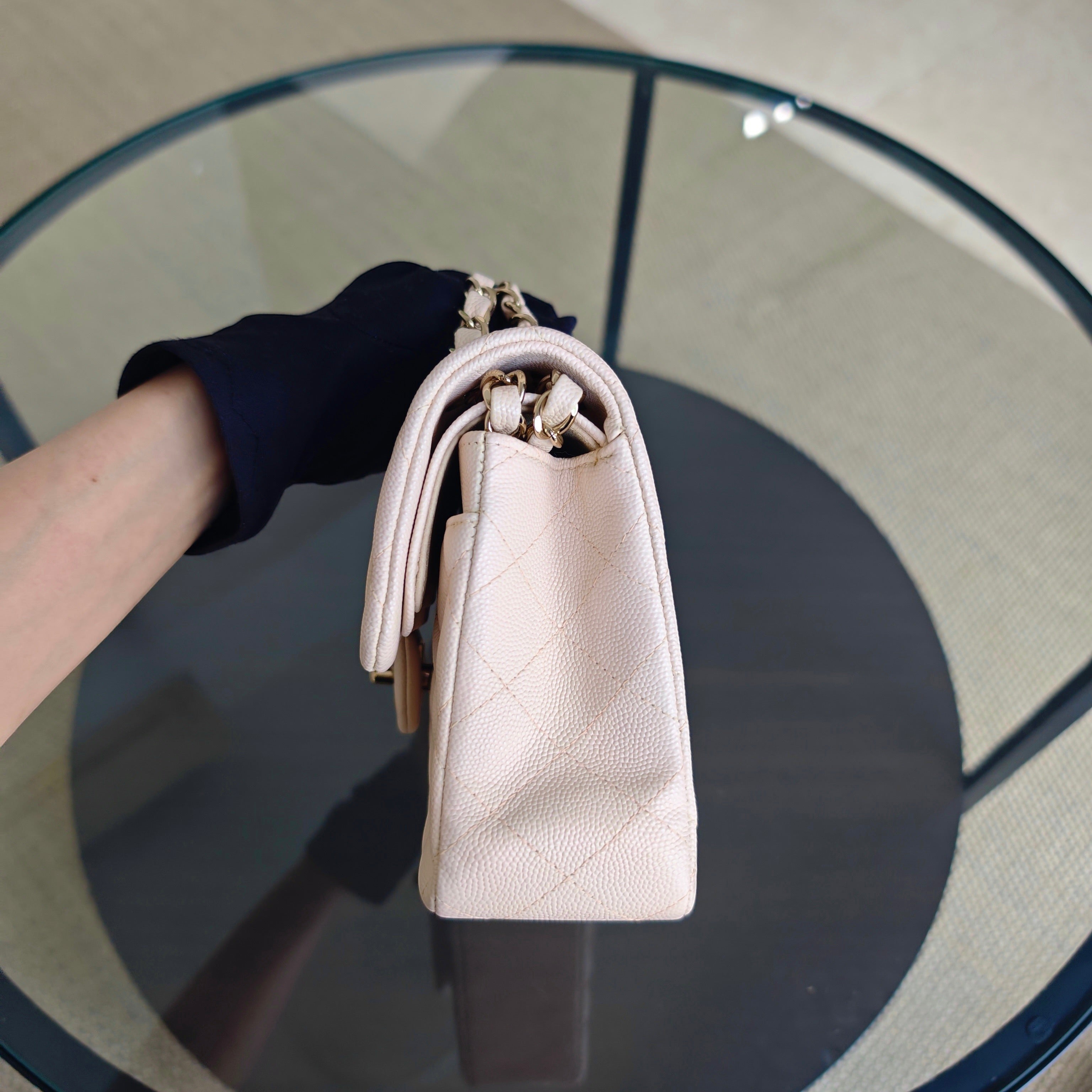 Chanel Classic Flap Small - Caviar 23CM Quilted Light Pink Light Gold Hardware Series 29