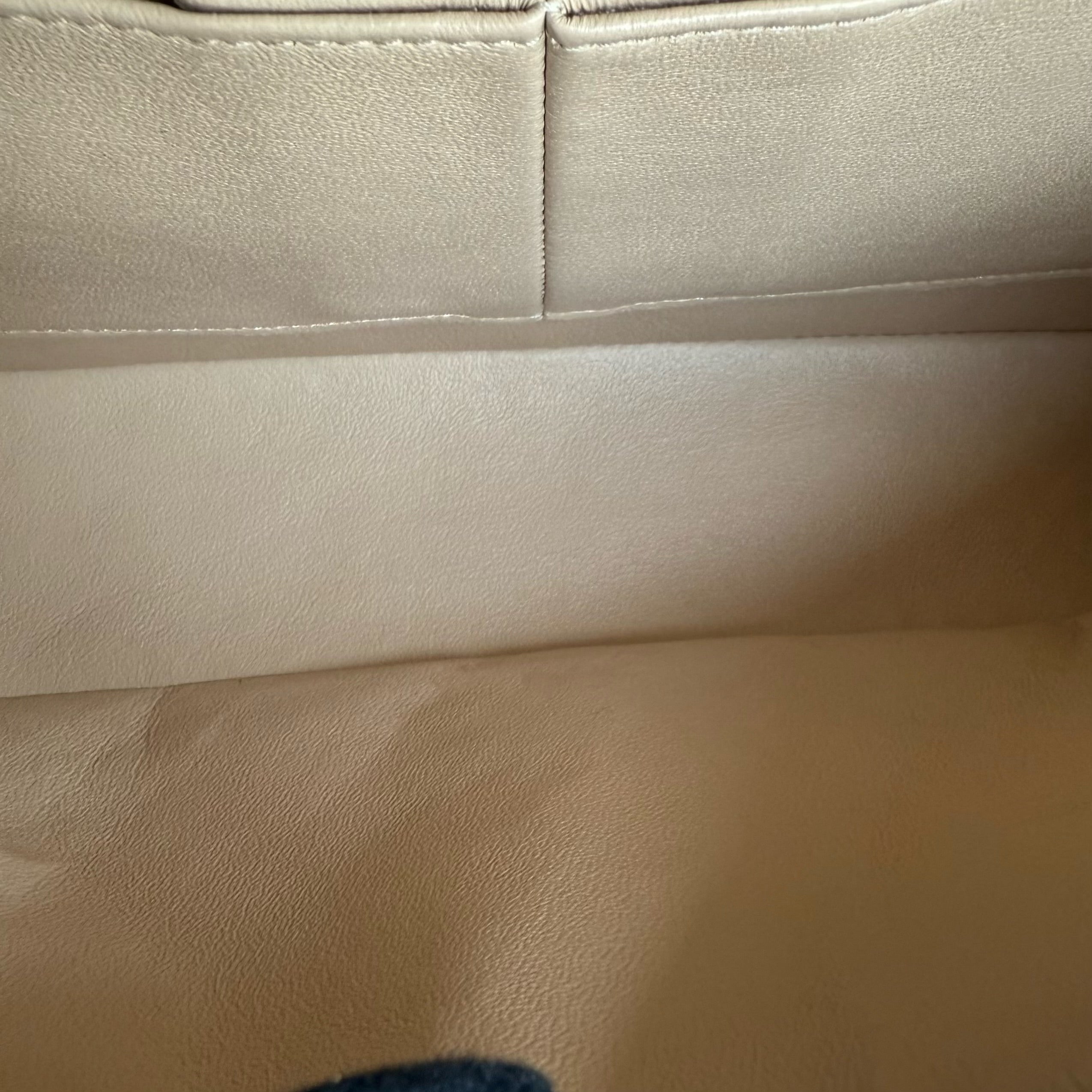 Chanel Classic Flap Medium - 25CM Quilted Lambskin Beige Gold Hardware Series 18