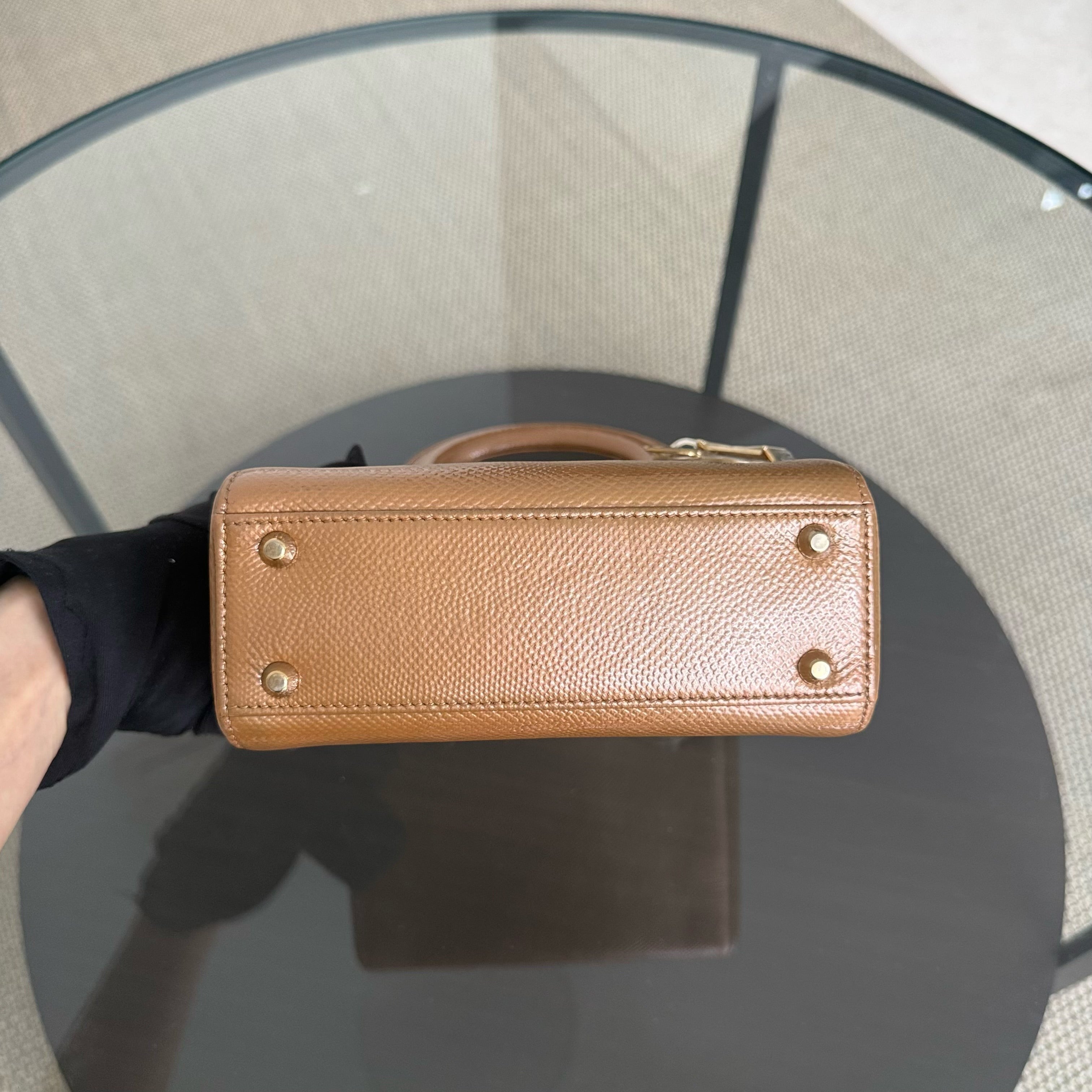 Dior Lady Mini - Exotic Lizard Caramel color Gold Hardware