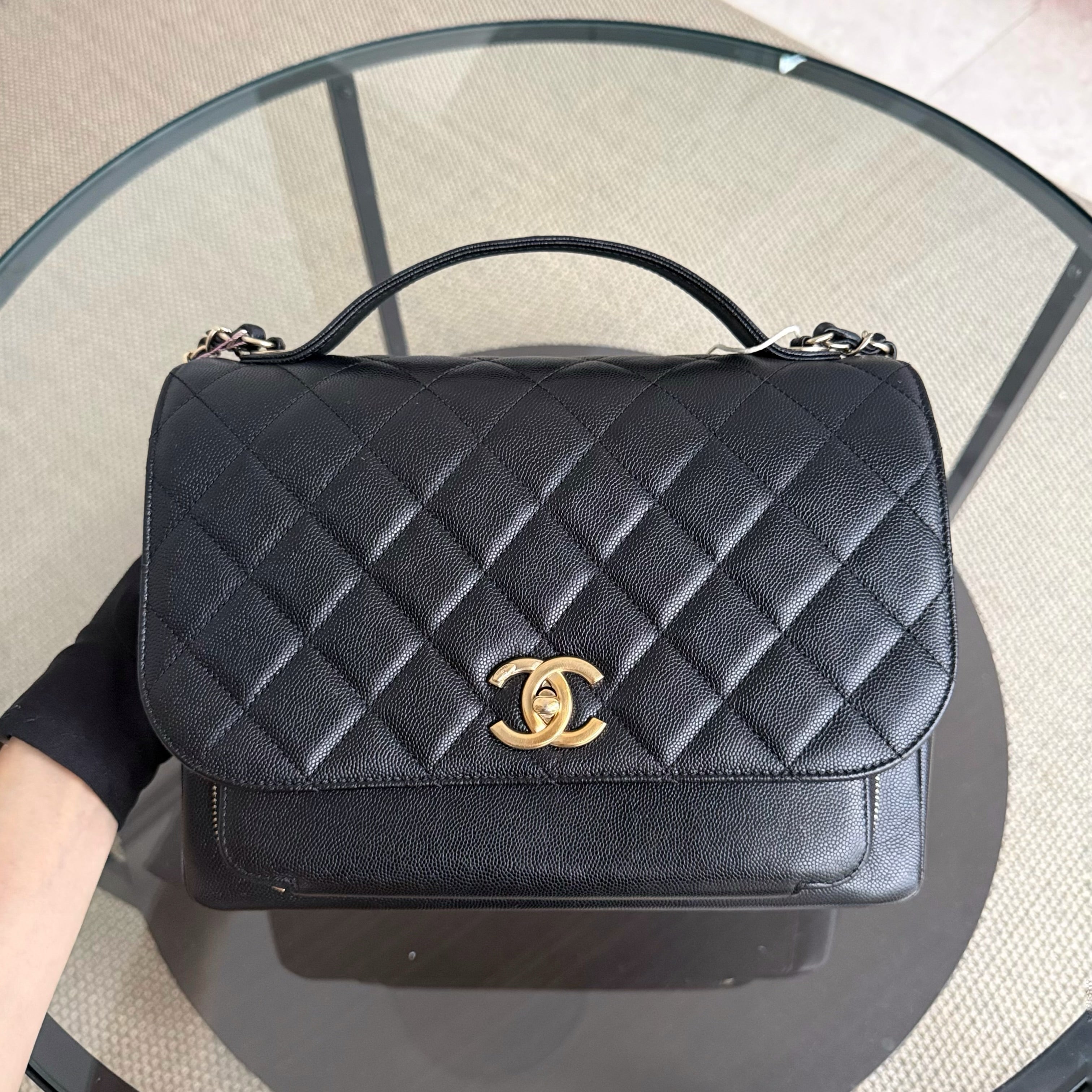Chanel Business Affinity Large - 27CM Caviar Quilted Black Gold Hardware Series 23