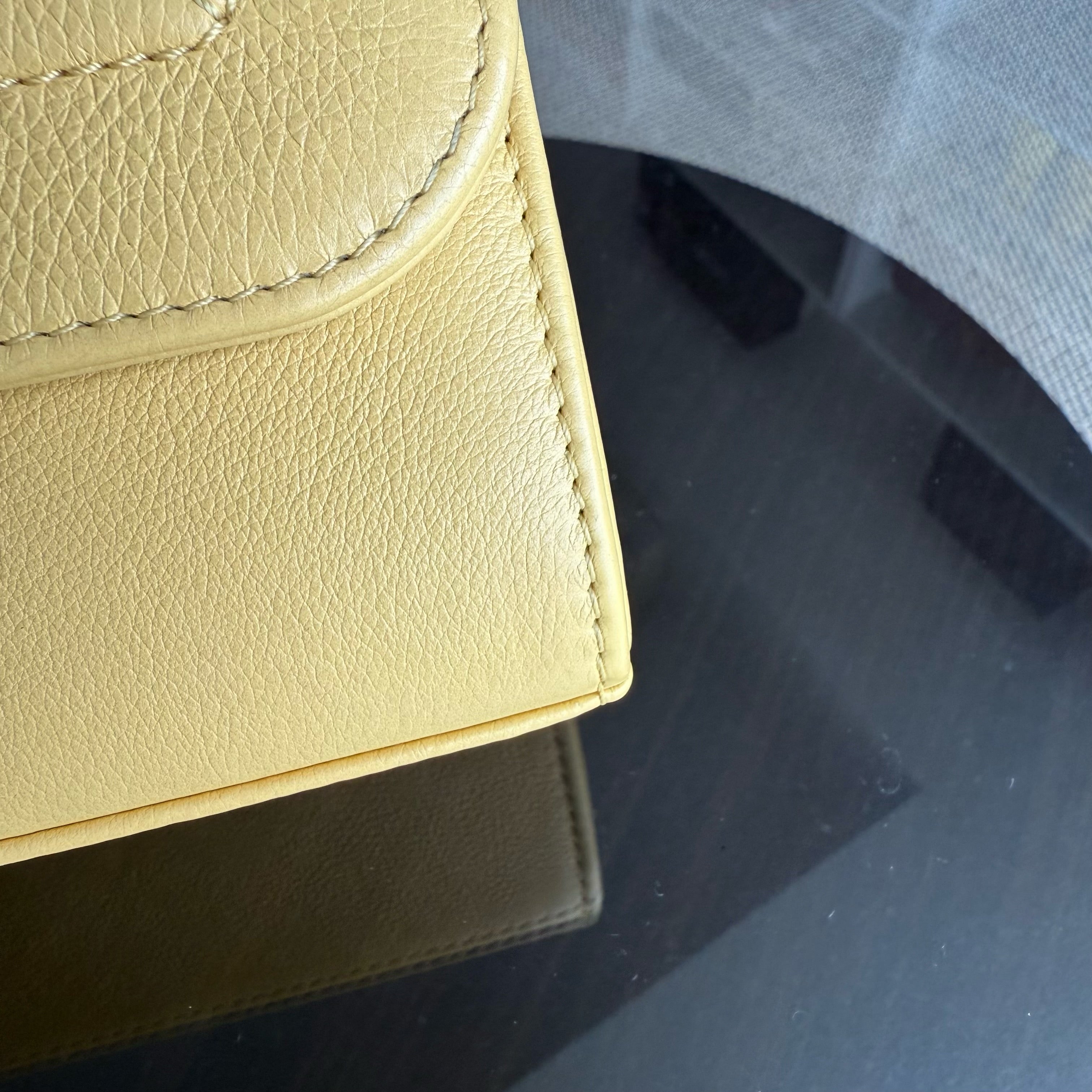 Chanel Label Click Small - Quilted Grained Calfskin Yellow Gold Hardware Series 23