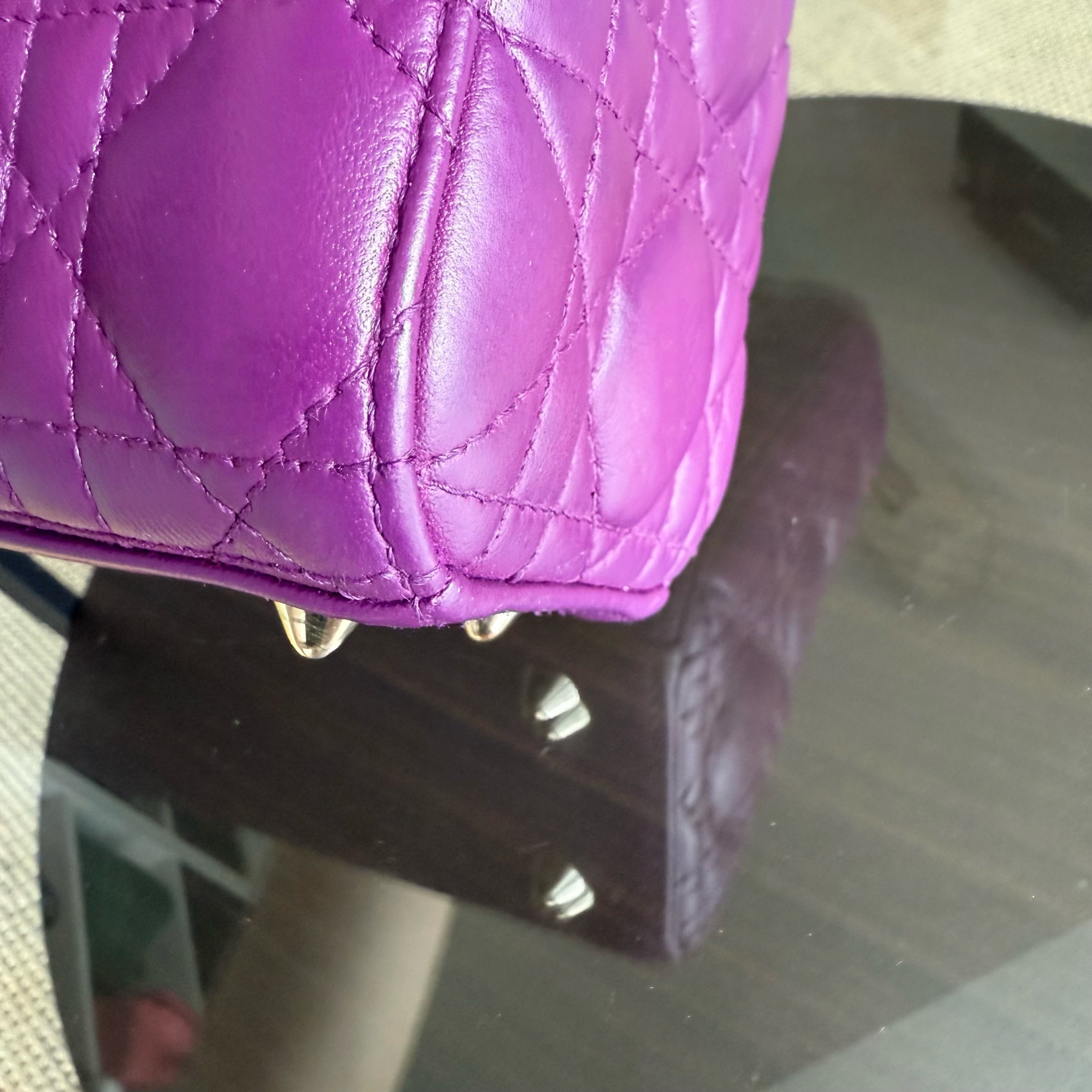 Dior Lady Small ABC - Cannage Lambskin Purple Gold Hardware MyABC