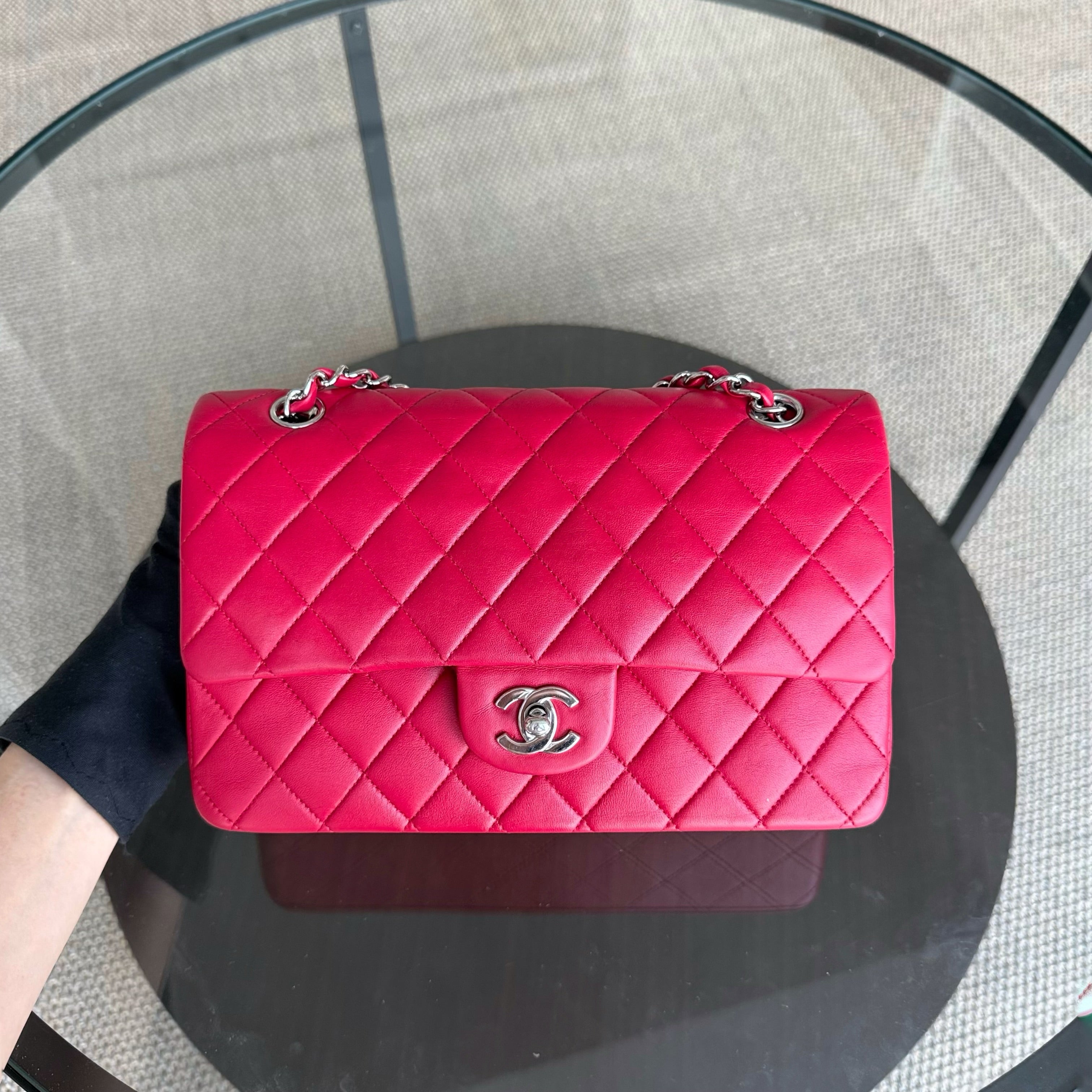 Chanel Classic Flap Medium - 25CM Quilted Lambskin Red Gold Hardware Series 13