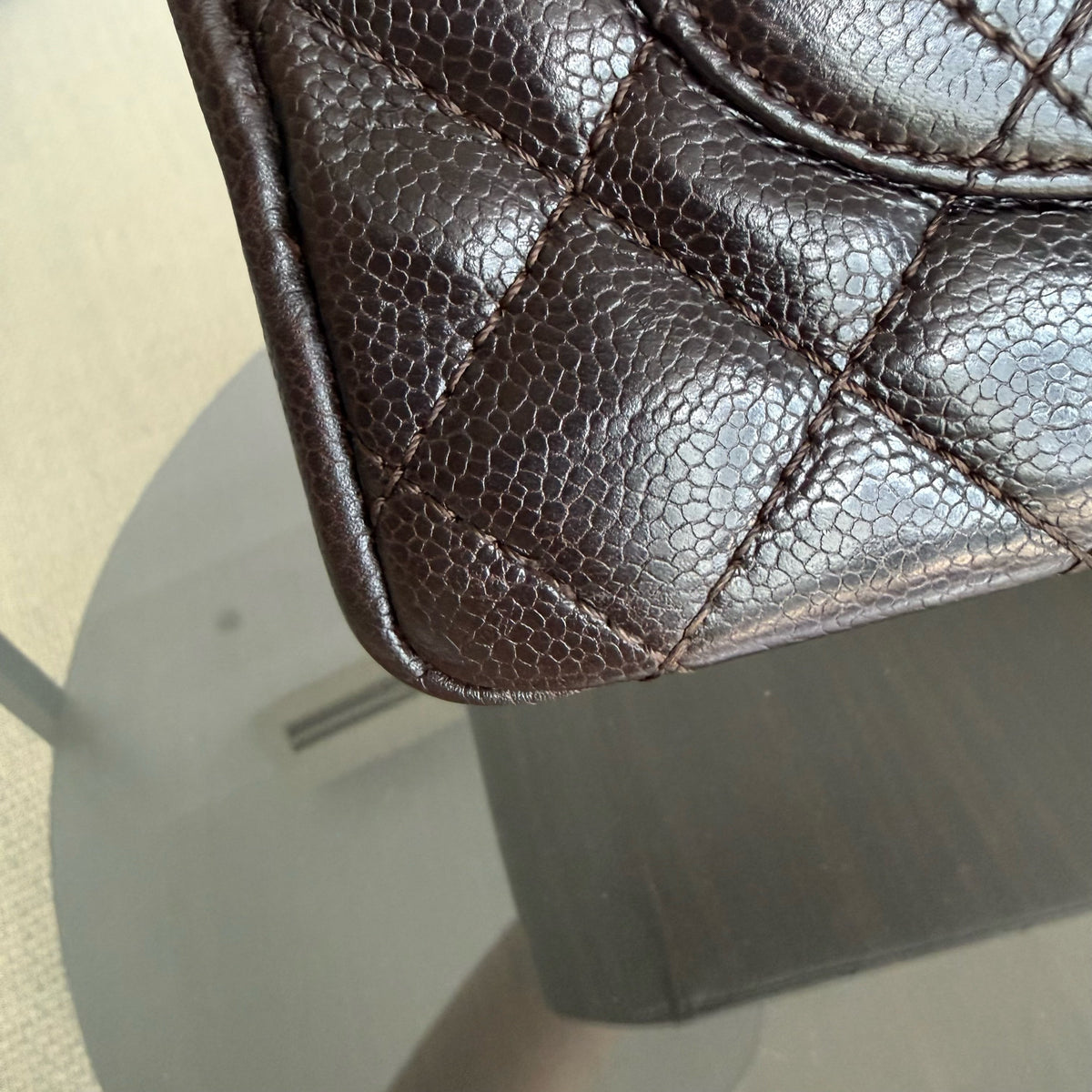 Chanel GST Grand Shopping Tote - Dark Maroon Caviar Quilted Silver Hardware Series 11