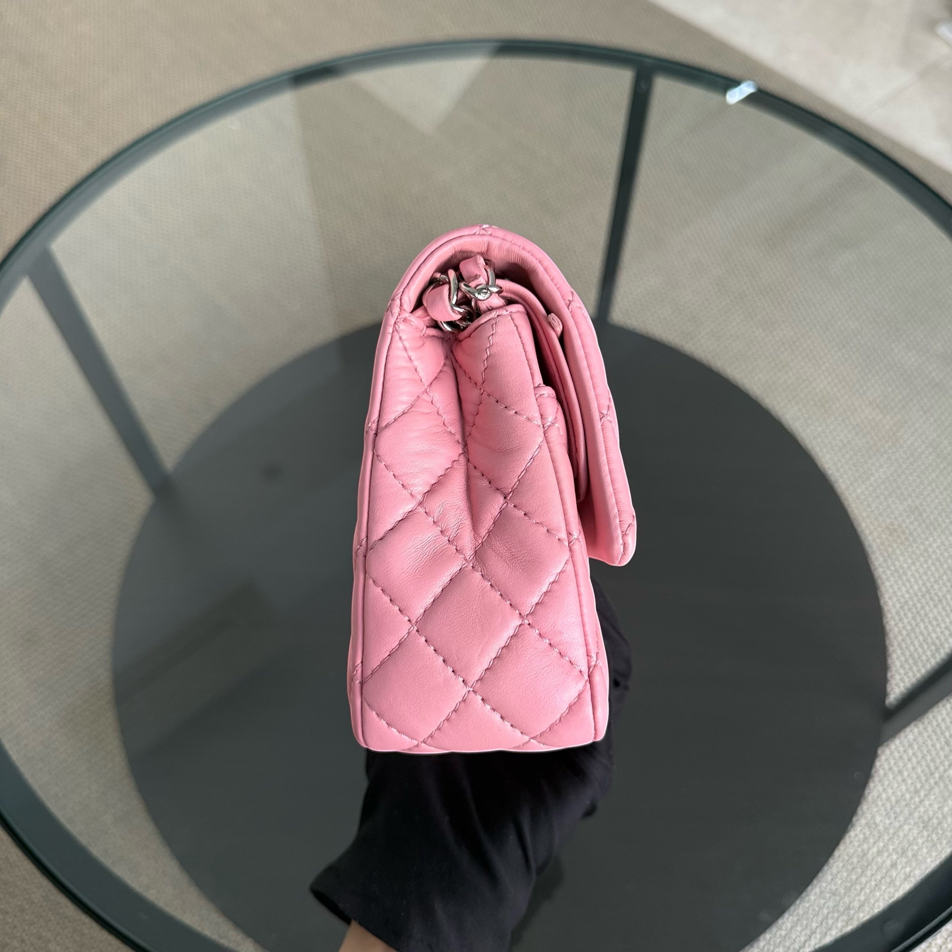 Chanel Classic Flap Medium - 25CM Quilted Lambskin Light Pink Gold Hardware Series 12