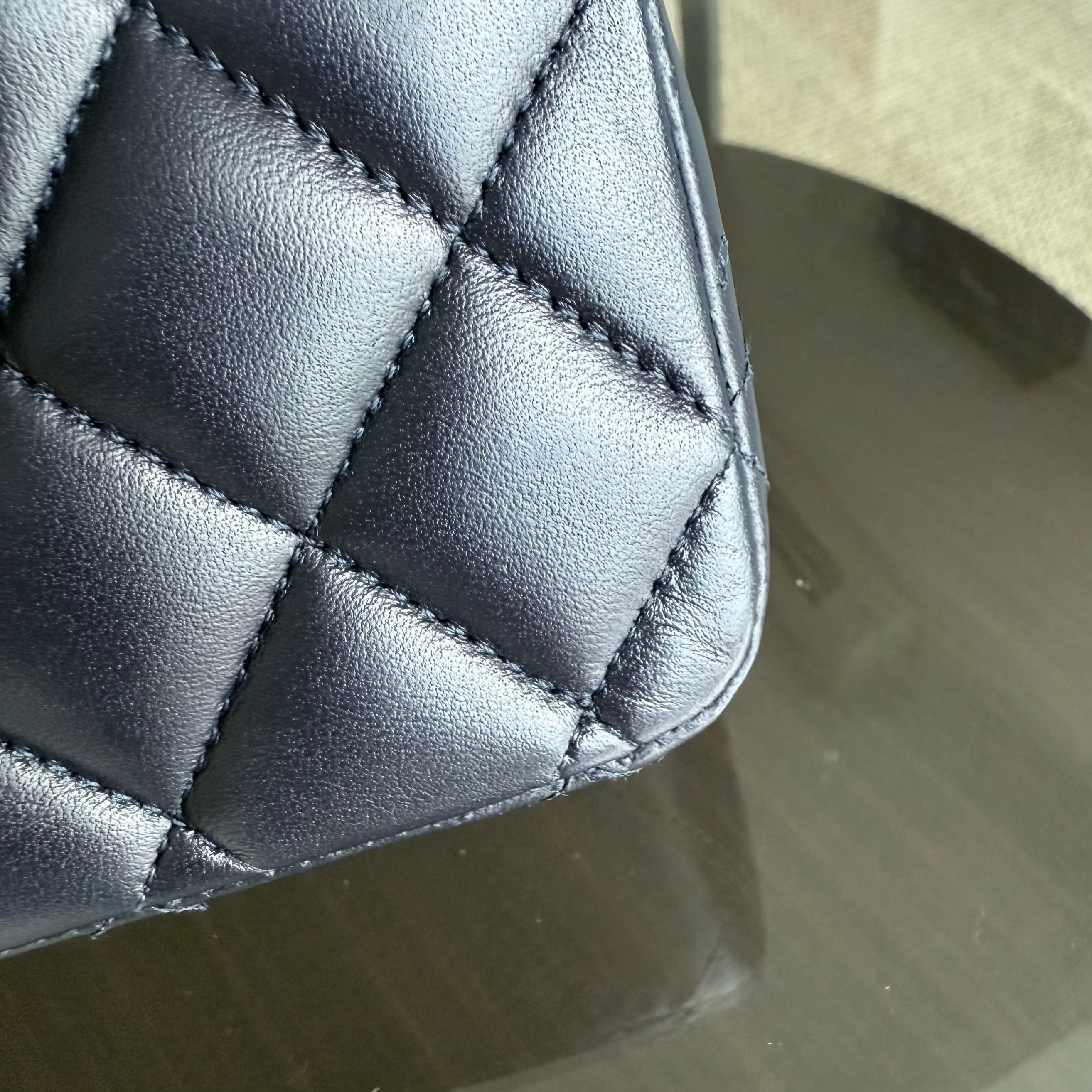 Chanel Classic Flap Medium - 25CM Quilted Lambskin Midnight Blue Gold Hardware Series 20