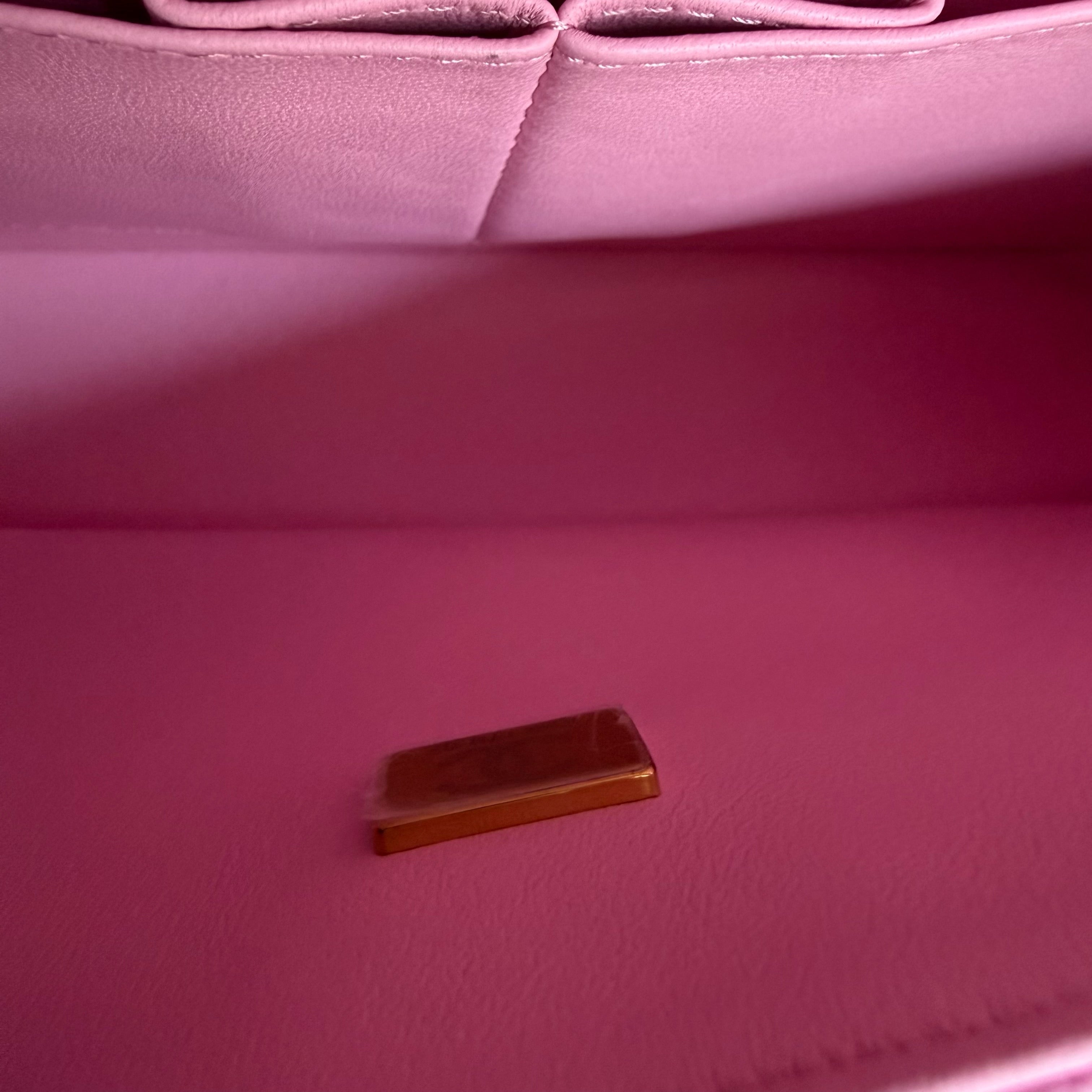 Chanel Classic Flap Small - Caviar 23CM Quilted Barbie Pink Light Gold Hardware Microchip