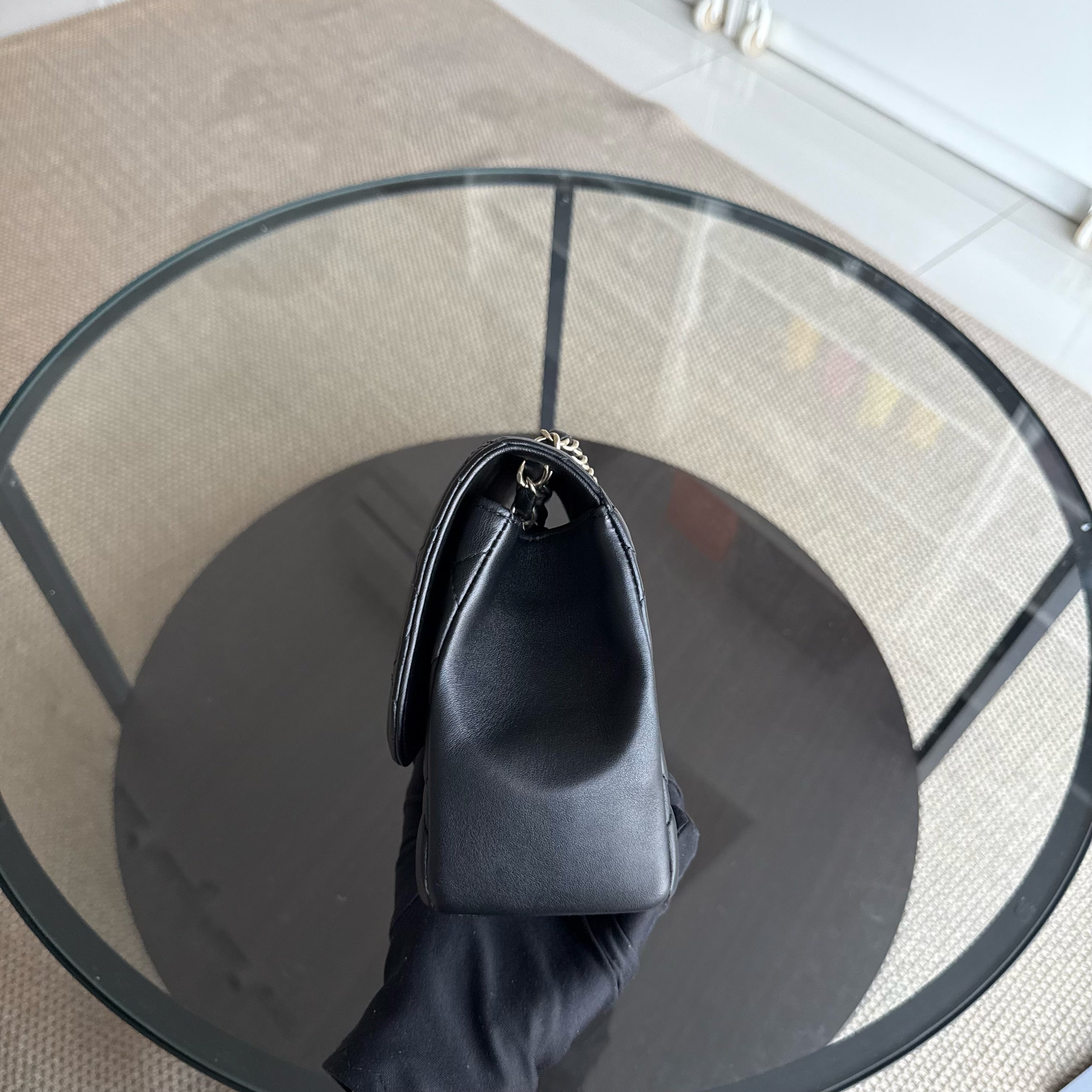 Chanel Chic Flap Seasonal Flap Medium - 25CM Quilted Lambskin Black Gold Hardware Series 21