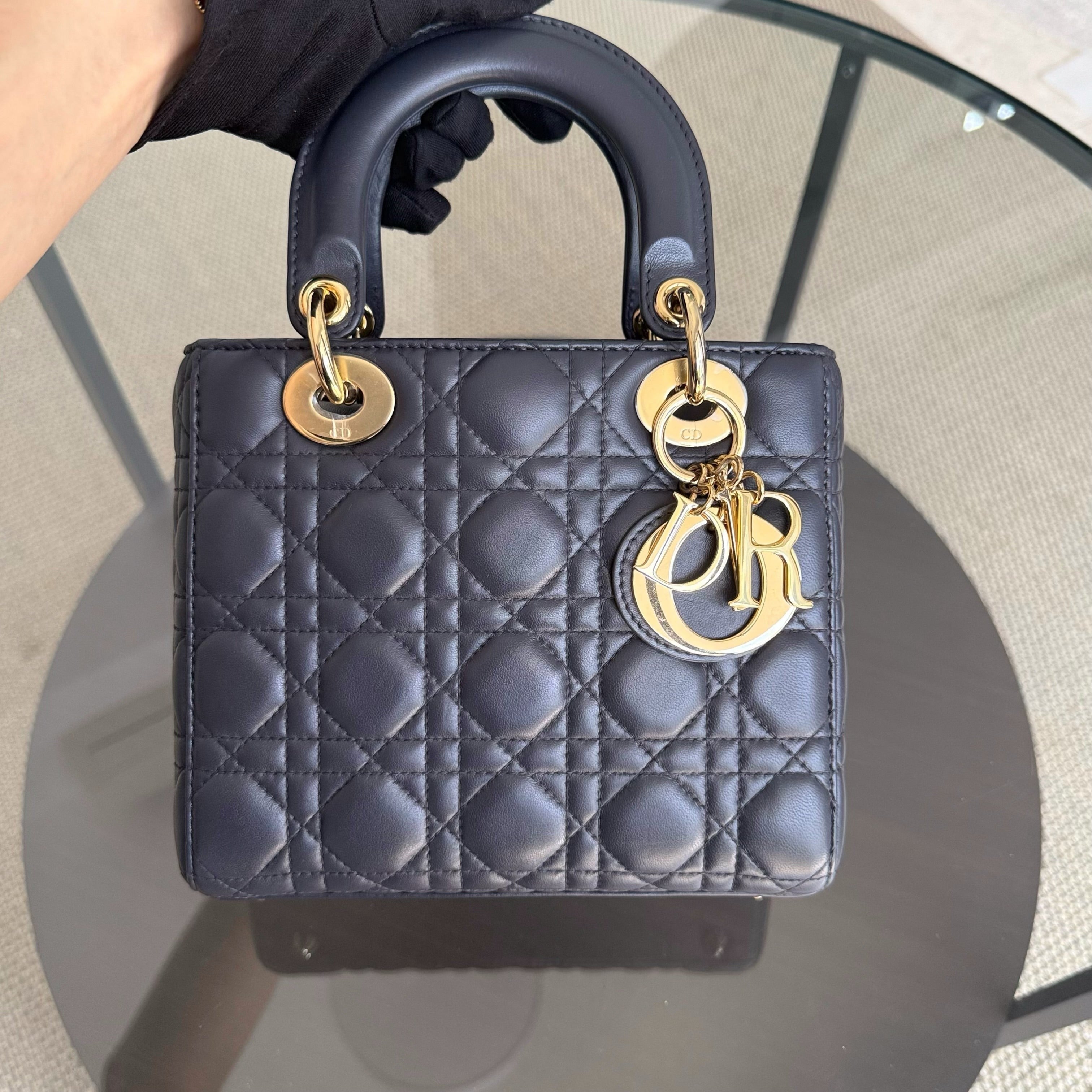 Dior Lady Small - Cannage Lambskin Gold Hardware