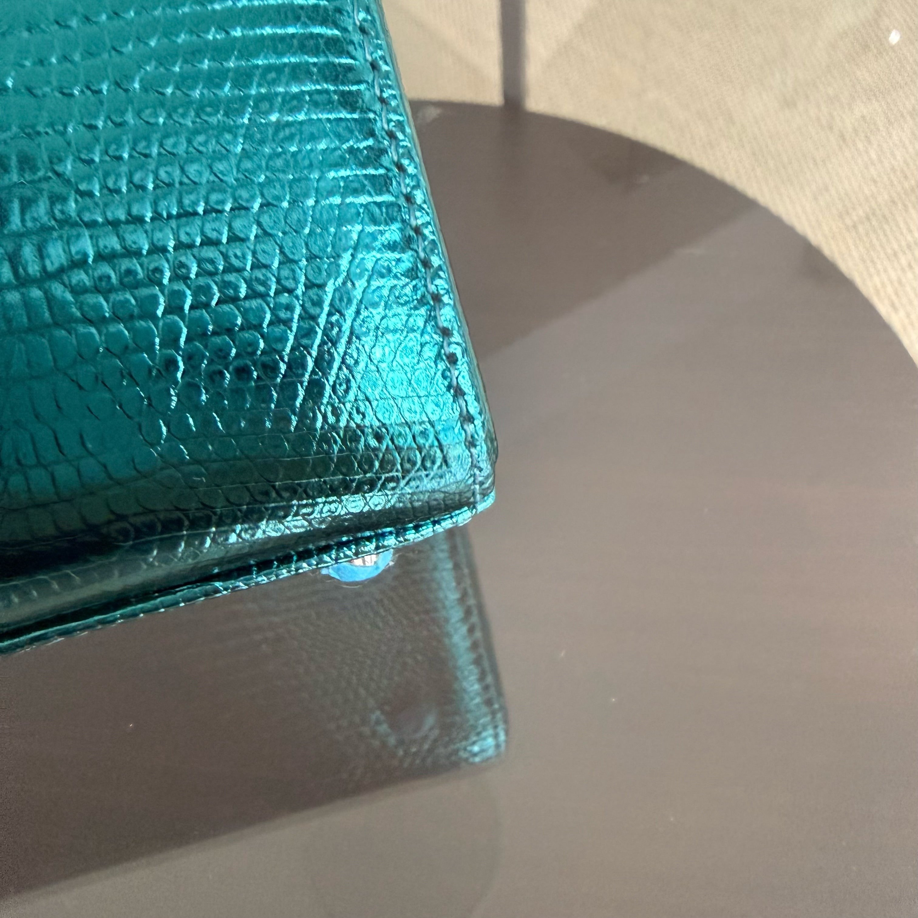 Dior Lady Mini - Exotic Lizard Green Silver Hardware