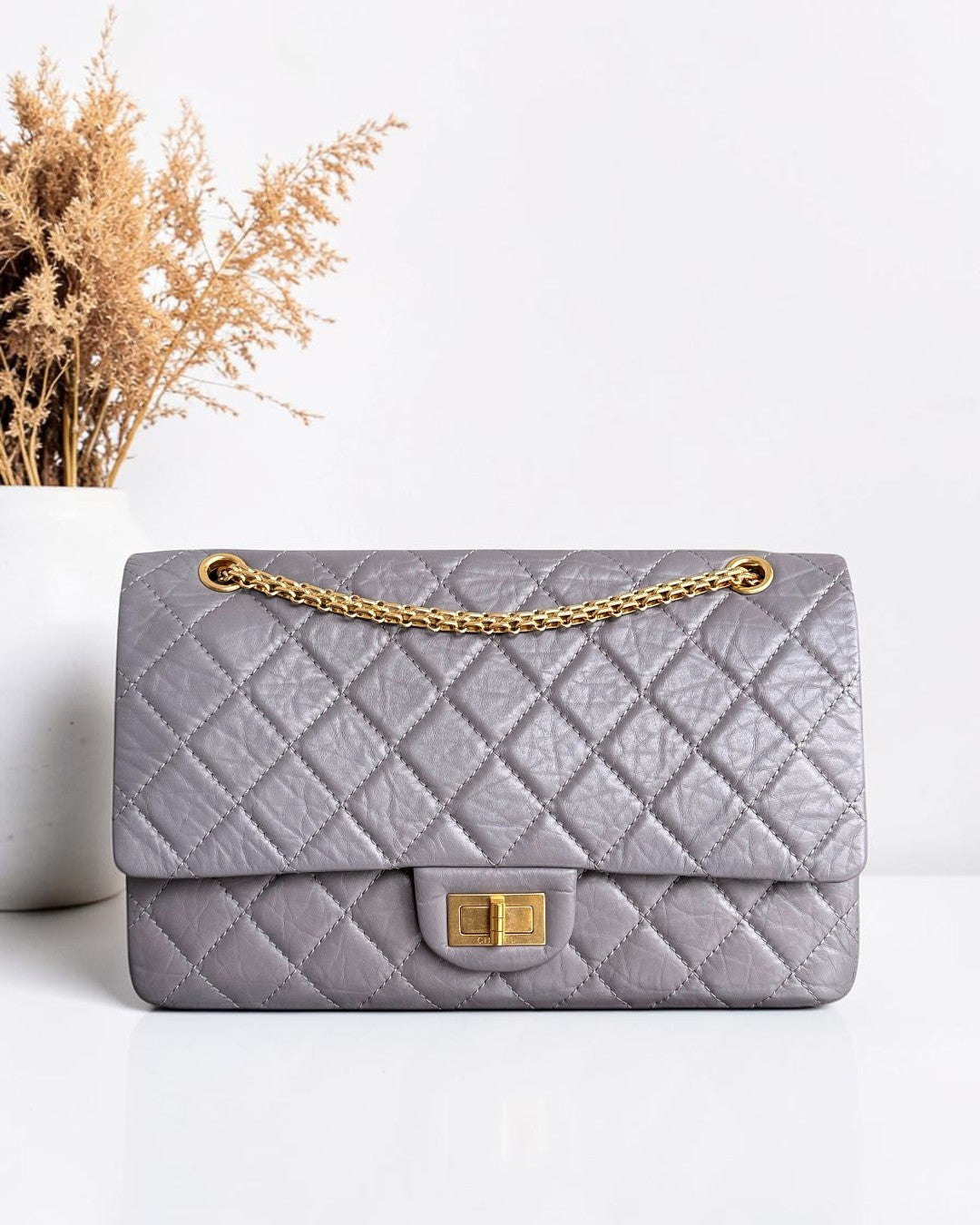 Chanel 2.55 Reissue 227 - Quilted Aged Calfskin Lavender Gold Hardware Series 14