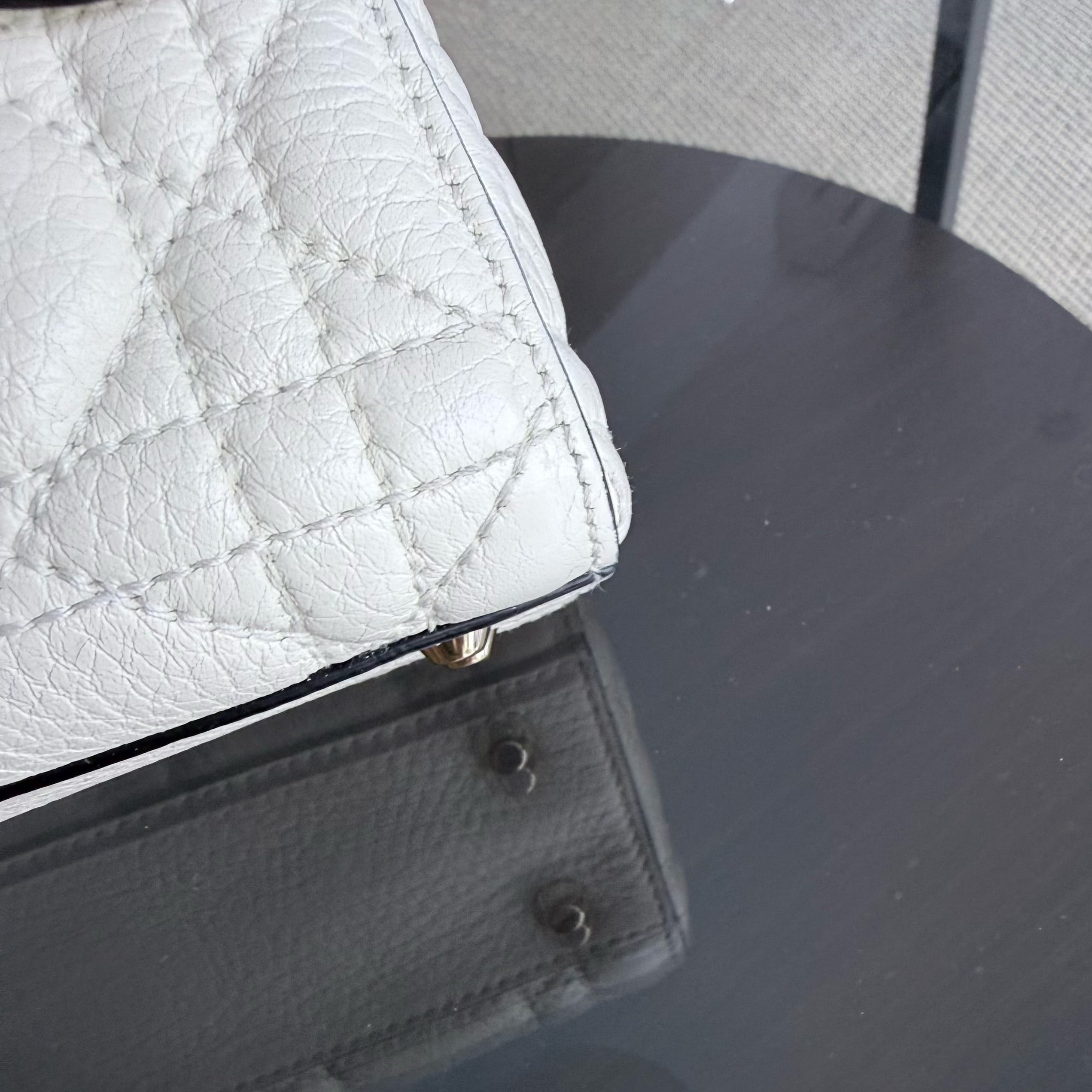 Dior Lady Mini - Cannage Grained Calfskin White Gold Hardware