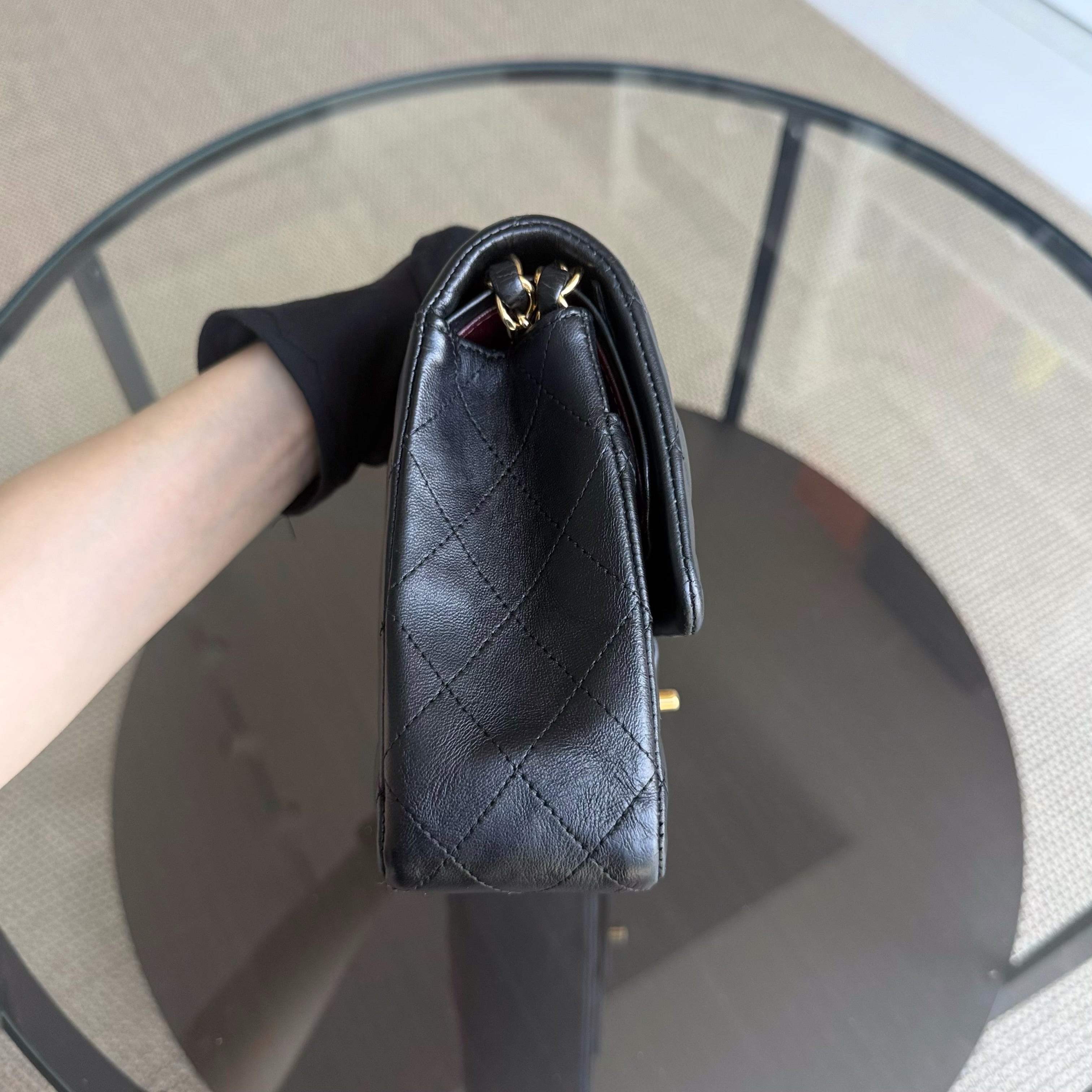 Chanel Classic Flap Medium - 25CM Quilted Lambskin Black Gold Hardware Sereis 24
