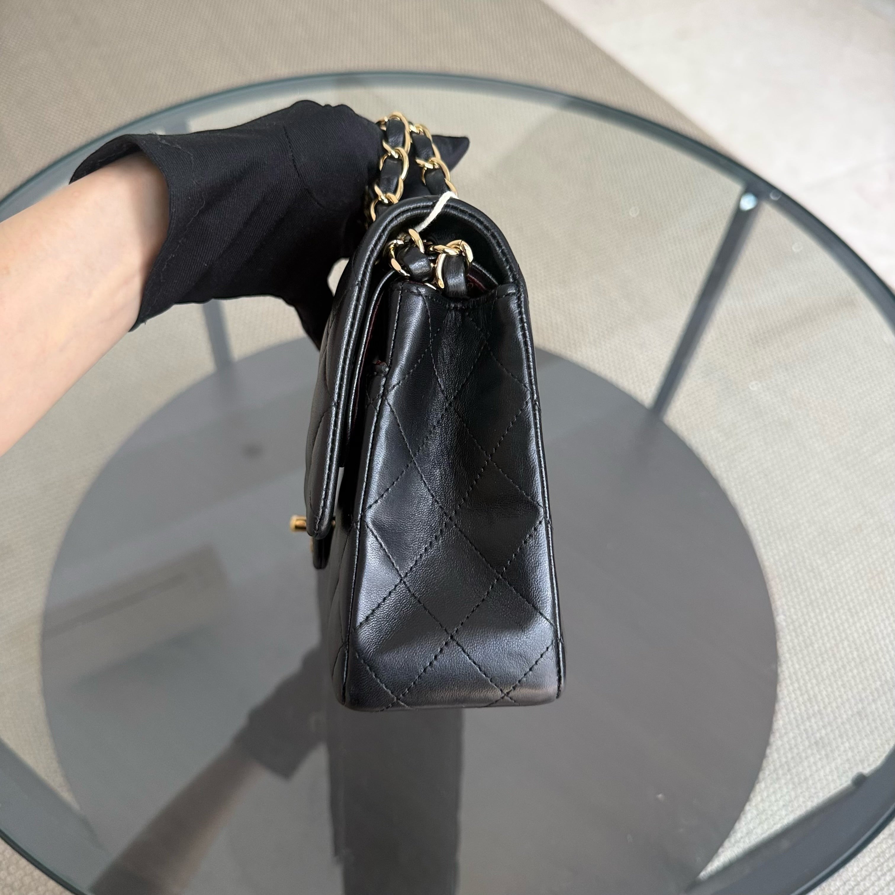 Chanel Classic Flap Medium - 25CM Quilted Lambskin Black Gold Hardware Series 13