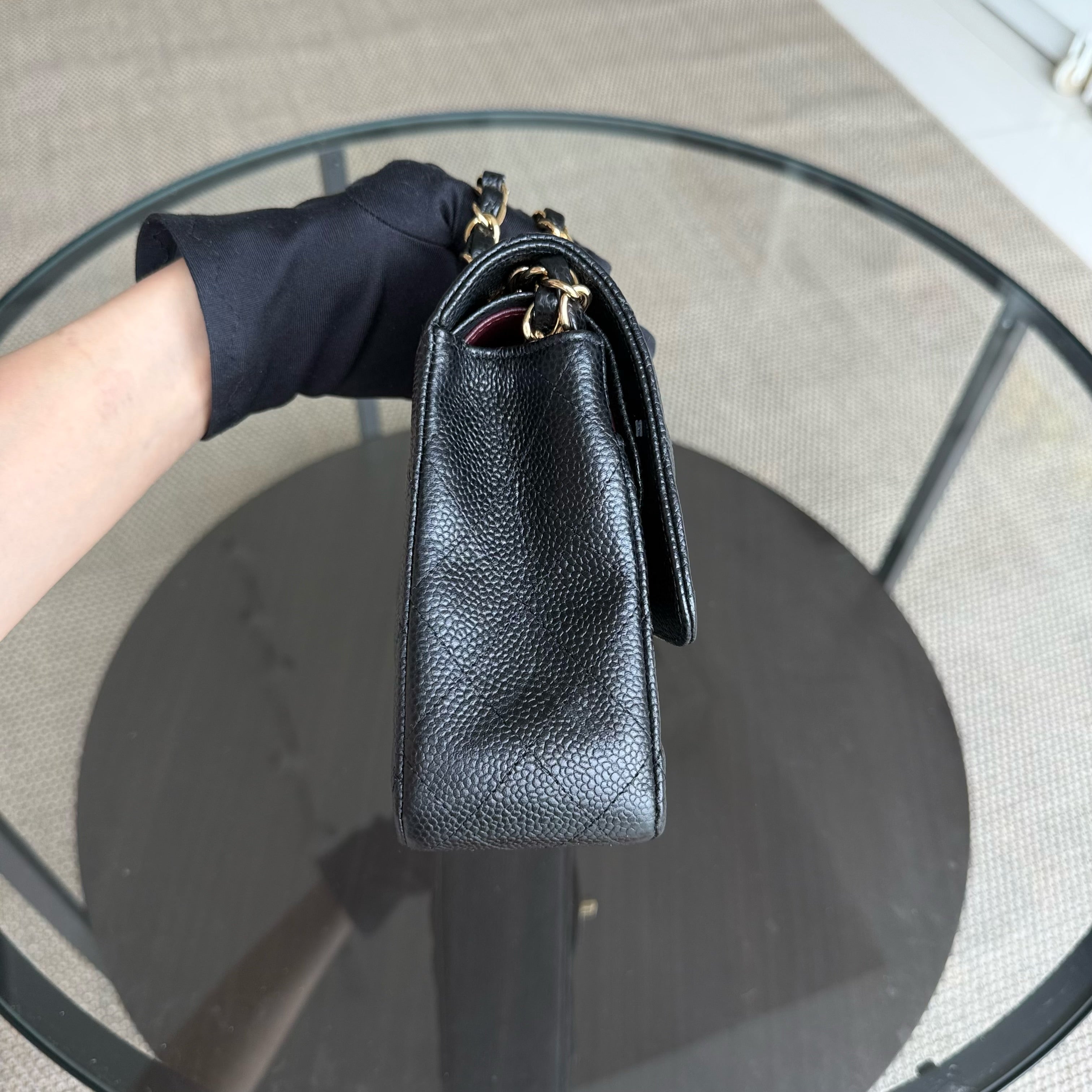 Chanel Classic Flap Medium - Caviar 25CM Quilted Black Gold Hardware Series 21