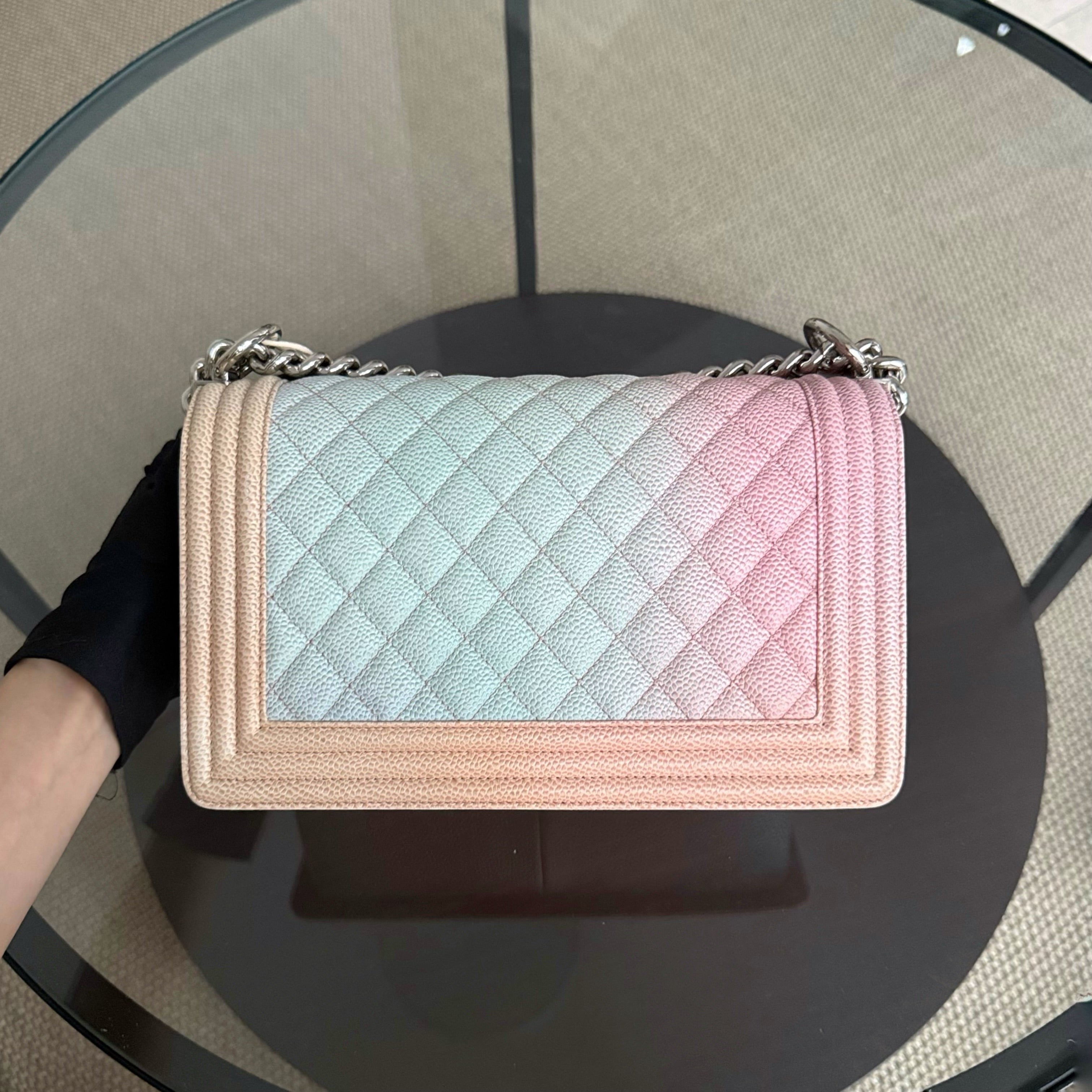 Chanel Boy Medium - Caviar 25CM Quilted Rainbow Limited Edition Series 25