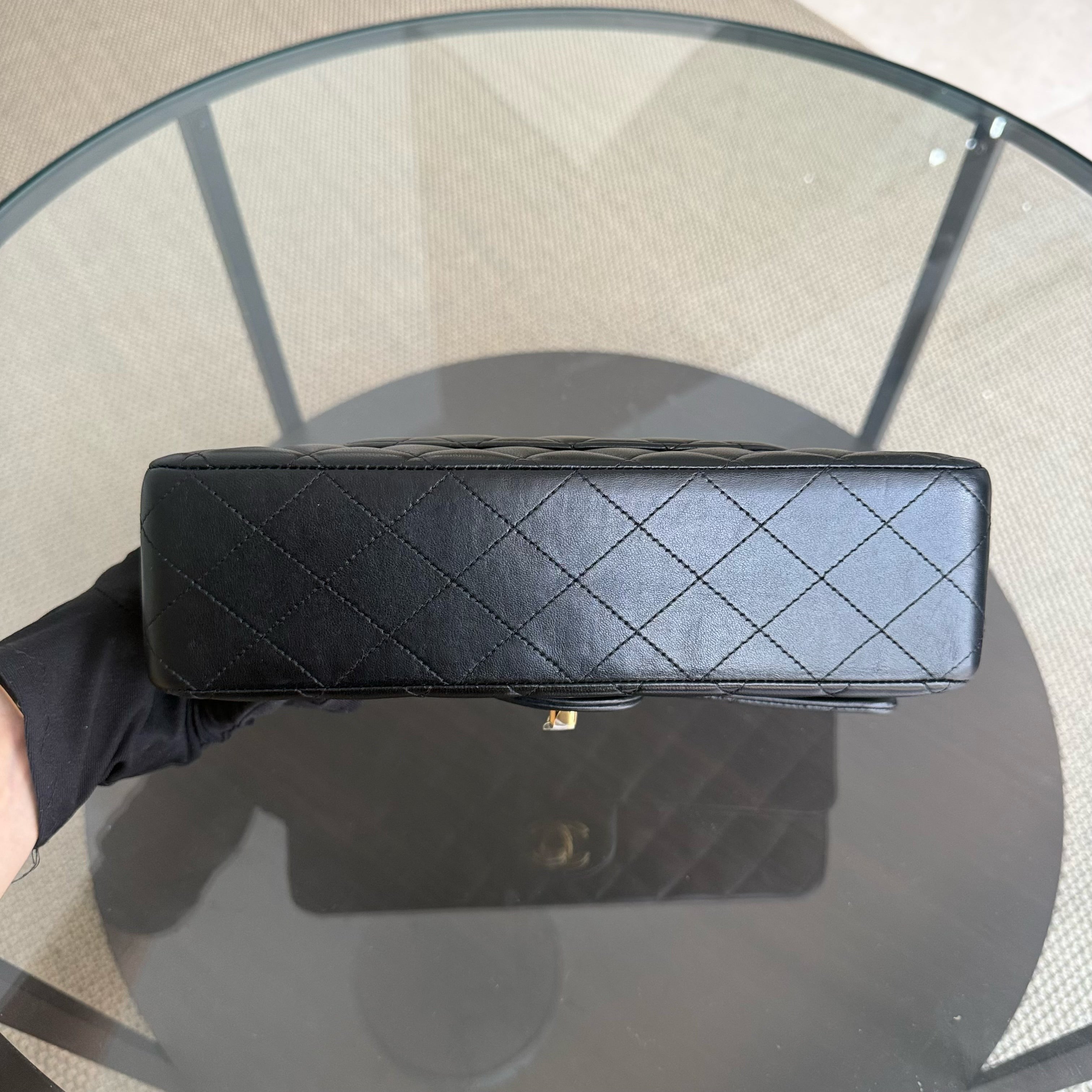 Chanel Classic Flap Medium - 25CM Quilted Lambskin Black Gold Hardware Series 13