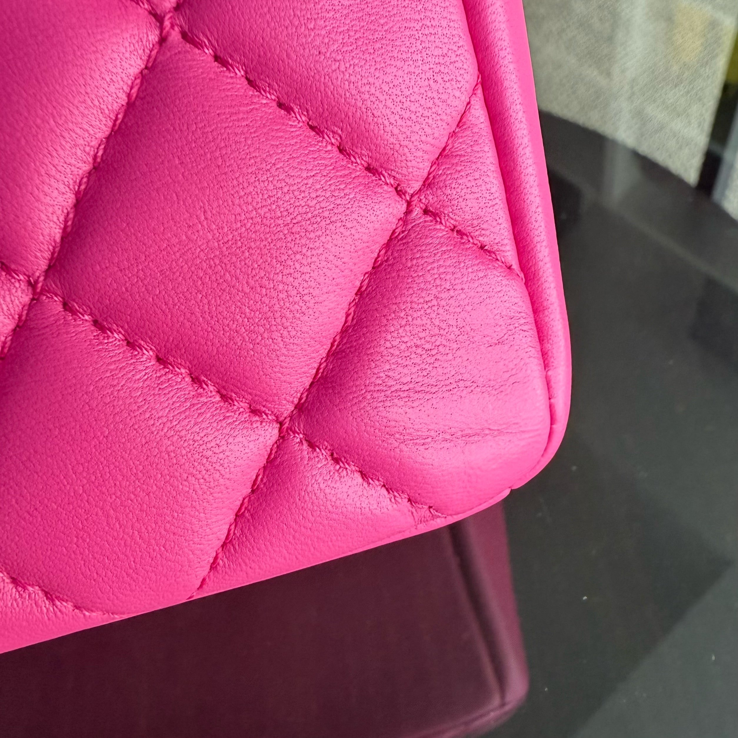 Chanel Chic Flap Seasonal Flap Medium - 25CM Quilted Lambskin Pink Gold Hardware Series 21