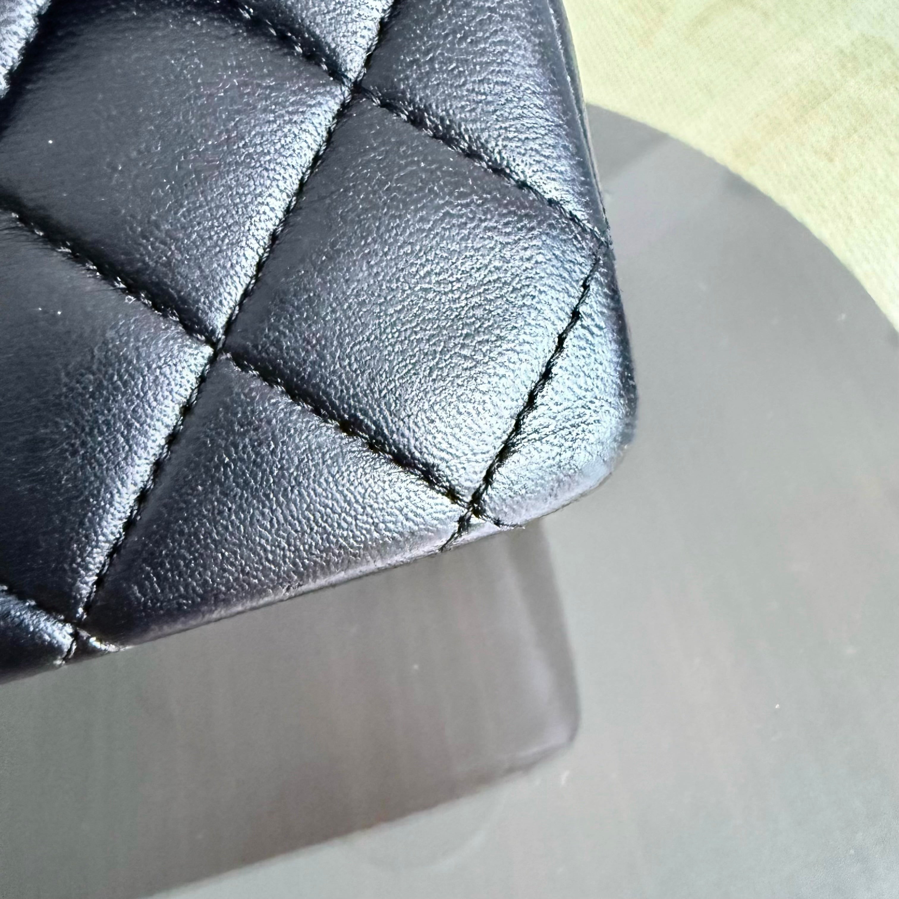 Chanel Classic Flap Medium - 25CM Quilted Lambskin Black Silver Hardware Series 15