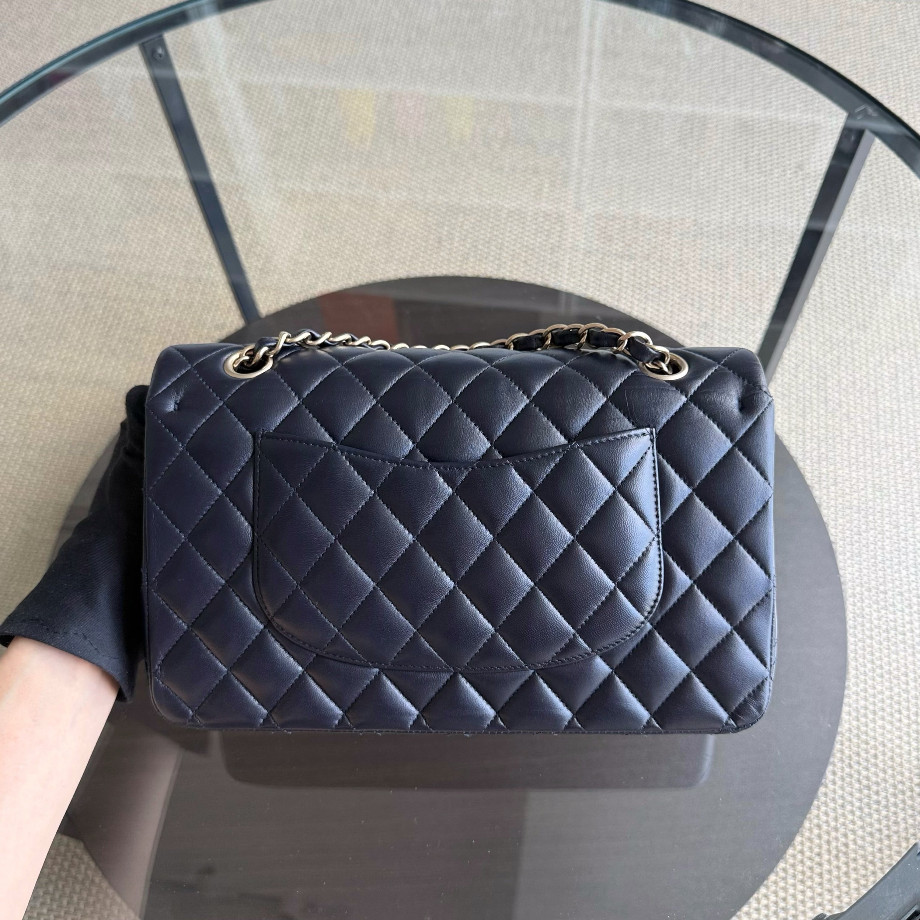 Chanel Classic Flap Medium - 25CM Quilted Lambskin Midnight Blue Gold Hardware Series 20