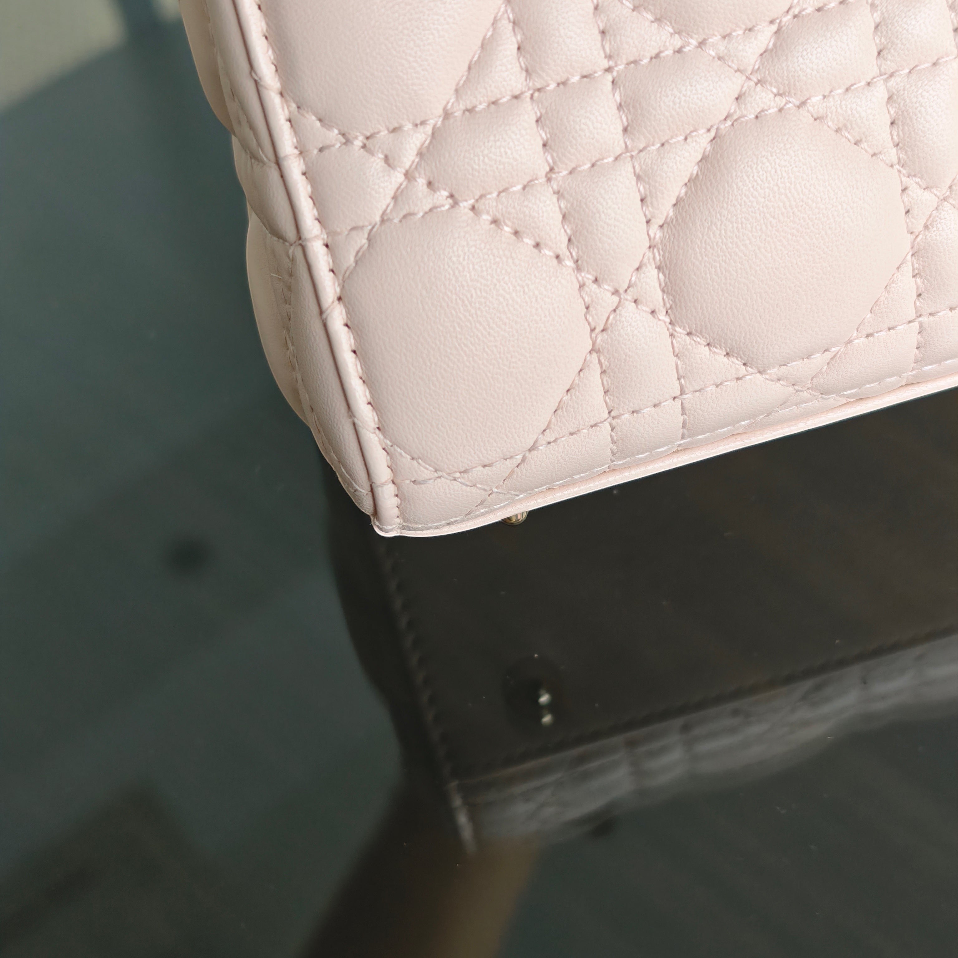 Dior Lady Small Flap - Cannage Lambskin Light Sakura Pink Gold Hardware