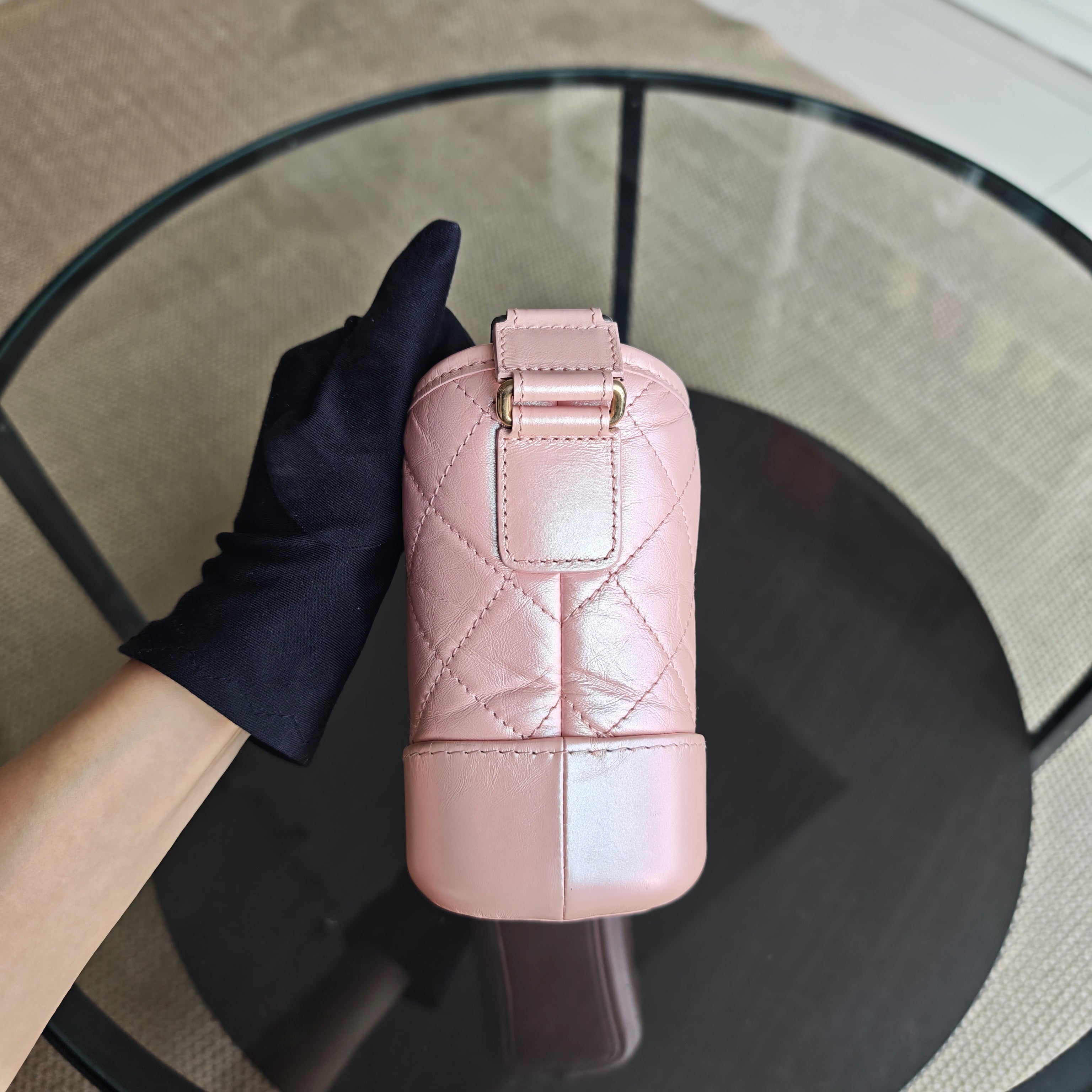 Chanel Gabrielle Small - Quilted Irridescent Pink Calfskin Gold Hardware Series 27