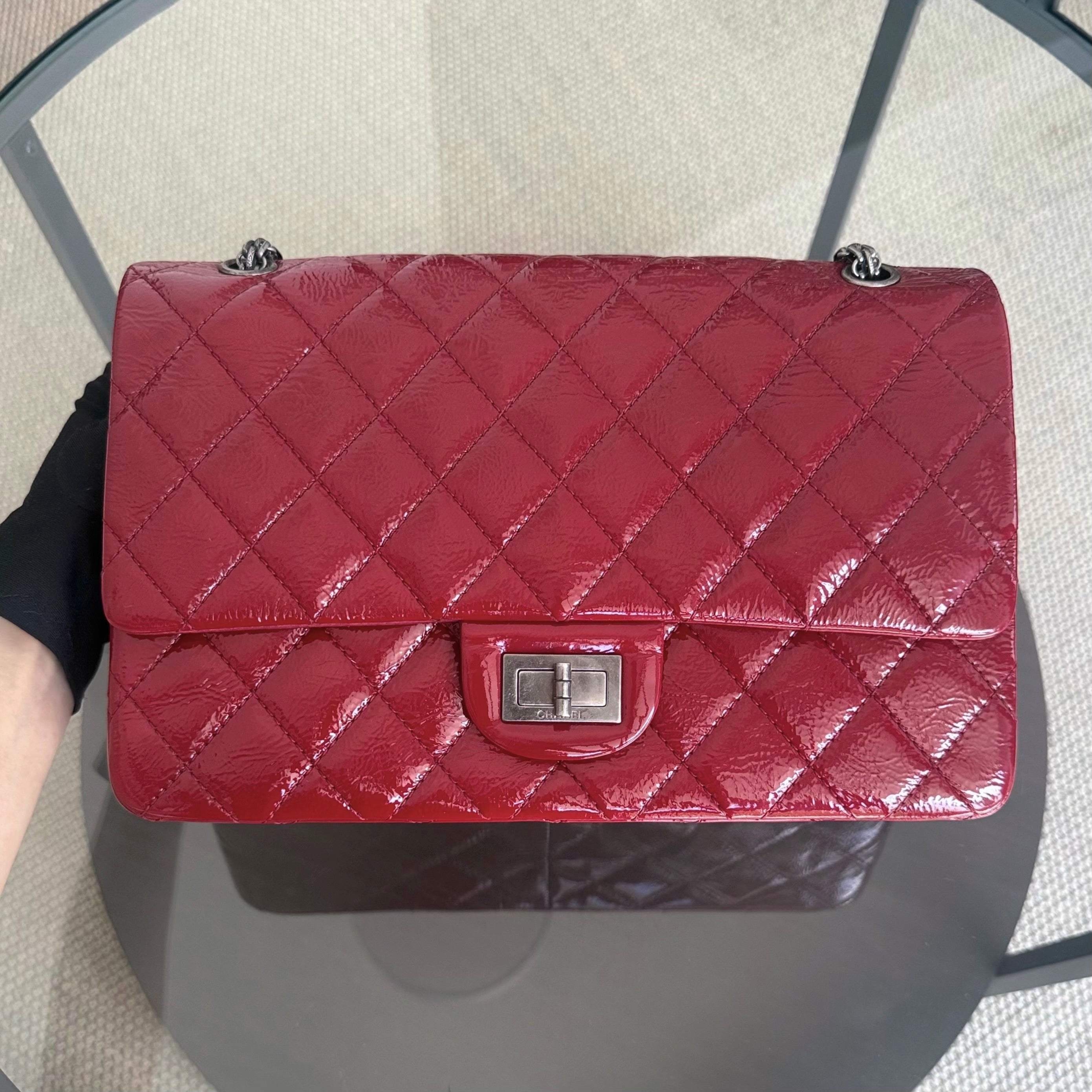 Chanel 2.55 Reissue 227 - Quilted Aged Glazed Calfskin Red Silver Hardware Series 14