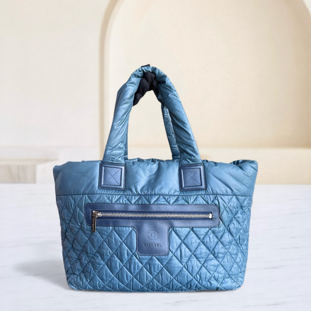 Coco Cocoon Quilted Nylon Tote Blue No 13