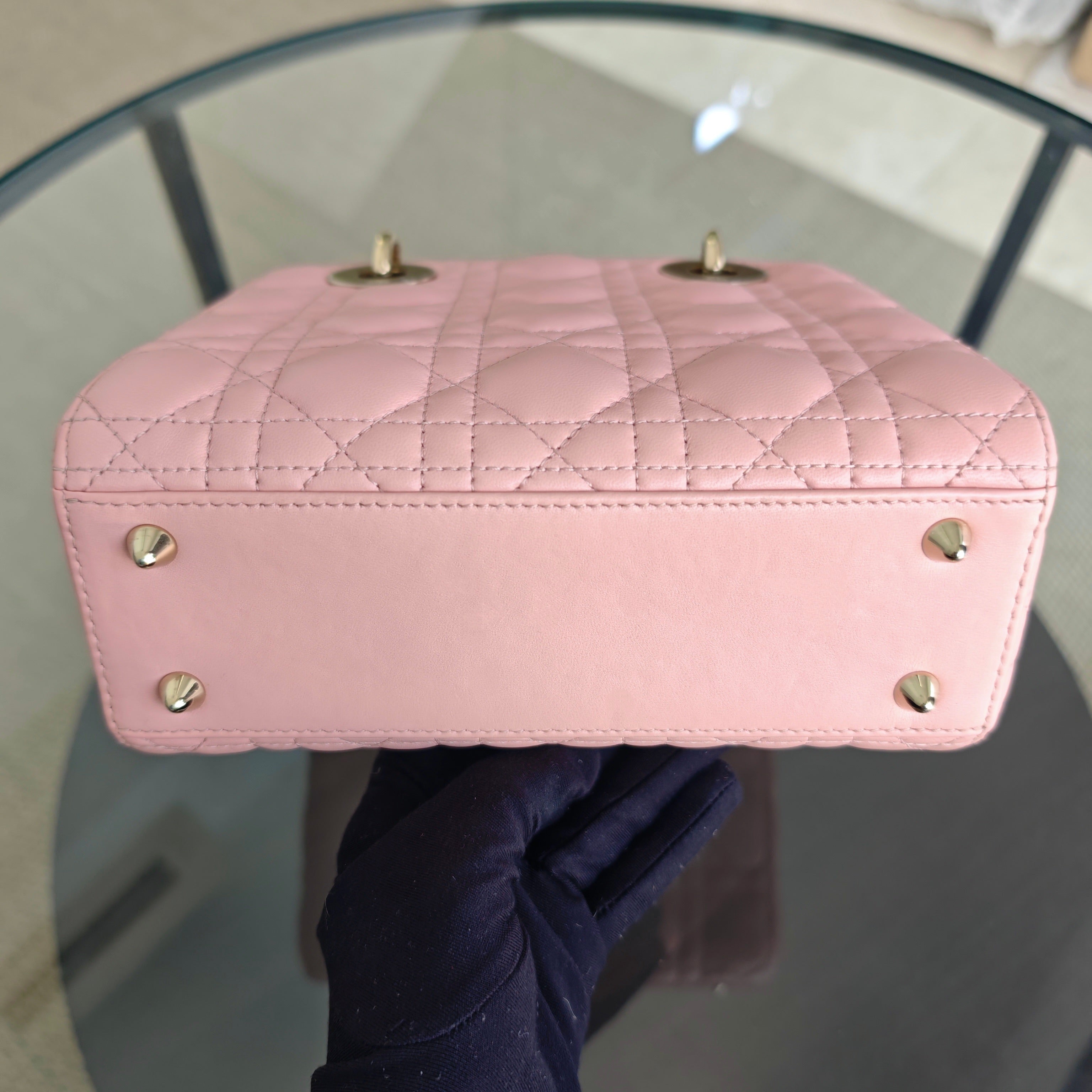 Dior Lady Small ABC Flap - Cannage Lambskin Light Pink Gold Hardware MyABC