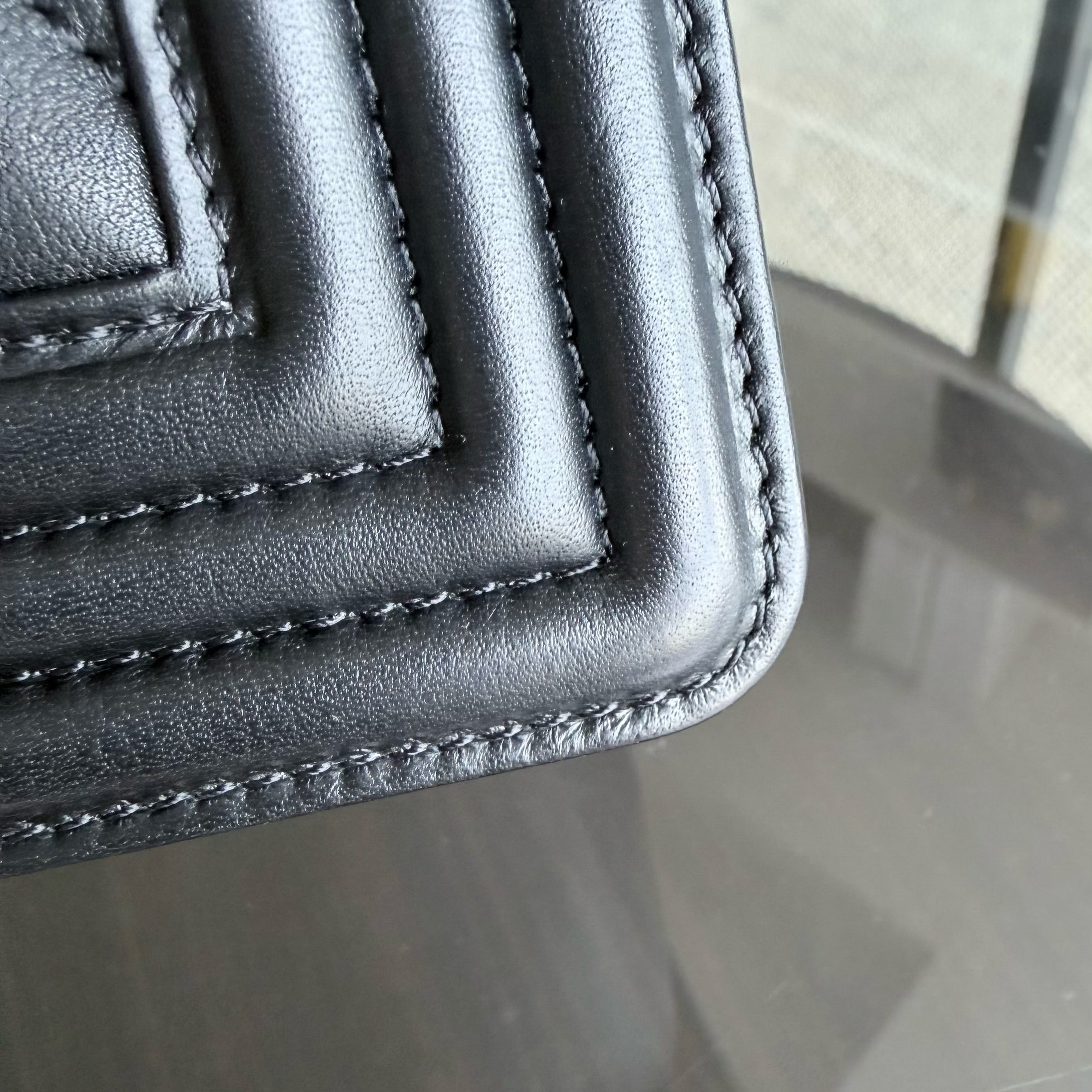 Chanel Boy Medium - 25CM Chevron Calfskin Black Ruthenium Silver Hardware