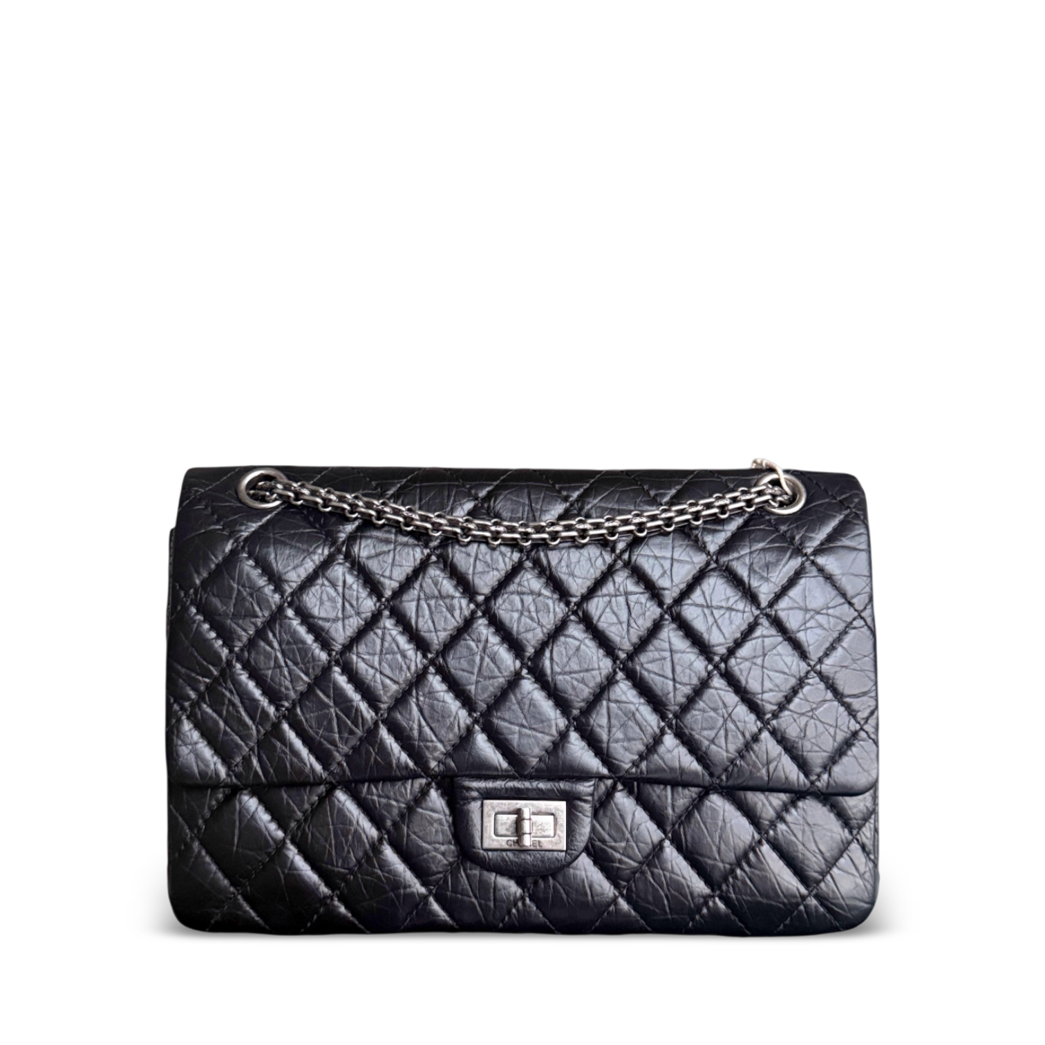 Chanel 2.55 Reissue 226 - Quilted Aged Calfskin Black Gold Hardware Series 19