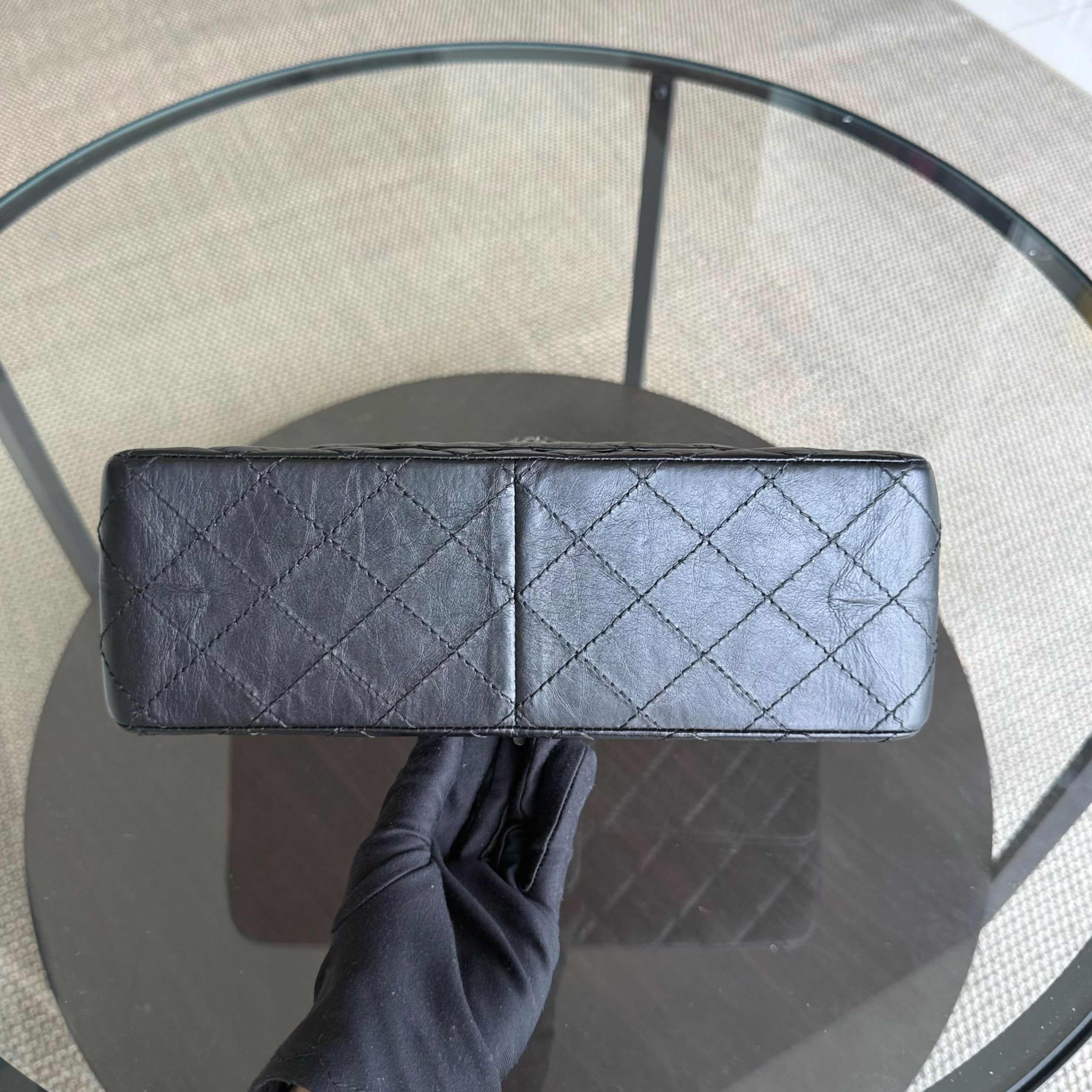 Chanel 2.55 Reissue 226 - Quilted Aged Calfskin Black Ruthenium  Silver Hardware Series 19