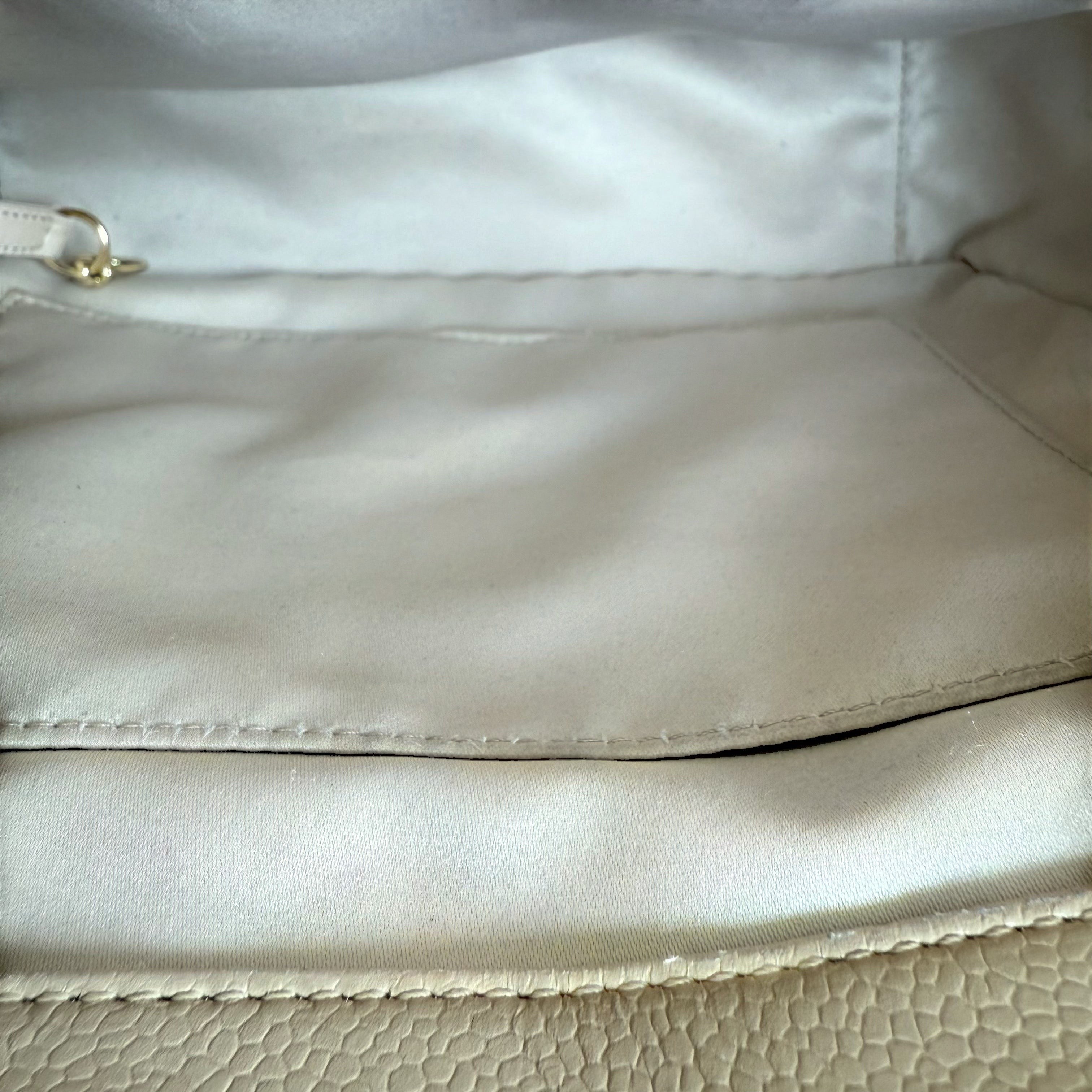 Chanel PST Petite Shopping Tote - Caviar Quilted Grained Calfskin Light Beige Gold Hardware