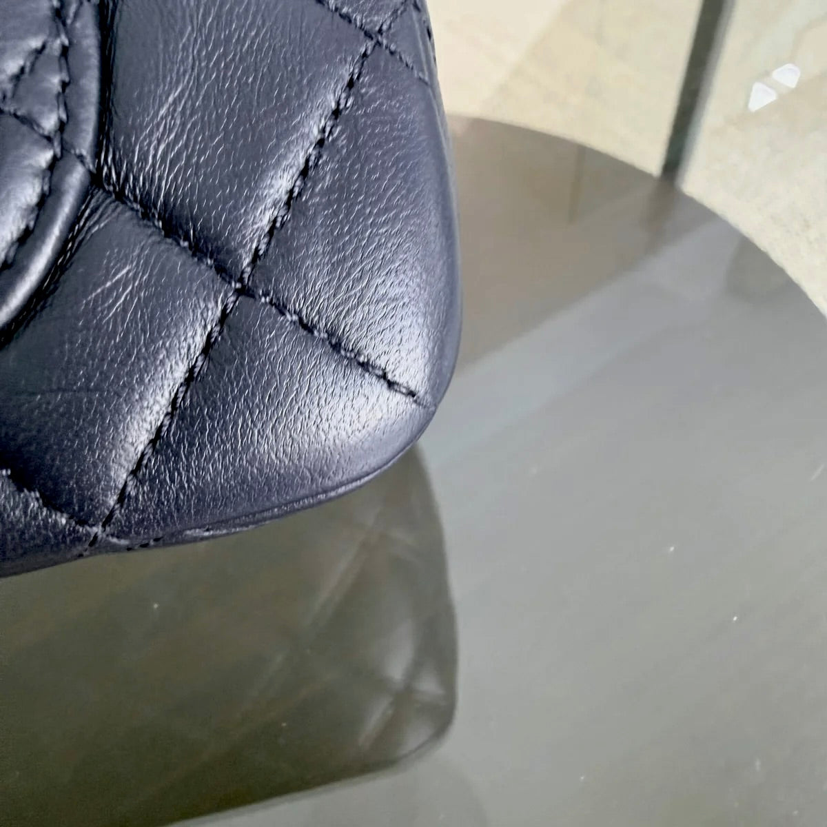Chanel Classic Flap Mini - 20CM Rectangle Pearl Crush Quilted Lambskin Dark Blue Gold Hardware Series 30