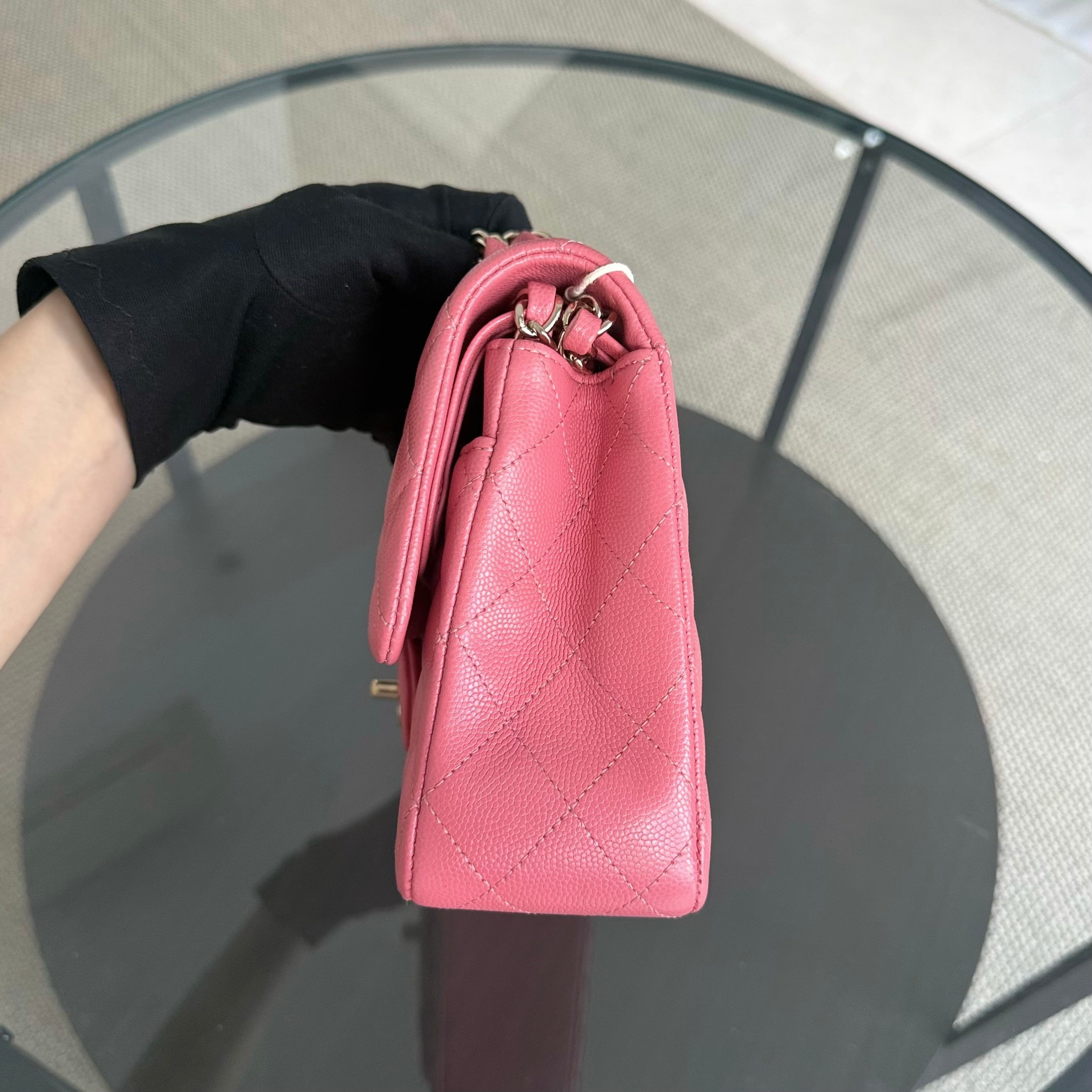 Chanel Classic Flap Medium - 25CM Quilted Caviar Barbie Pink Gold Hardware Series 28