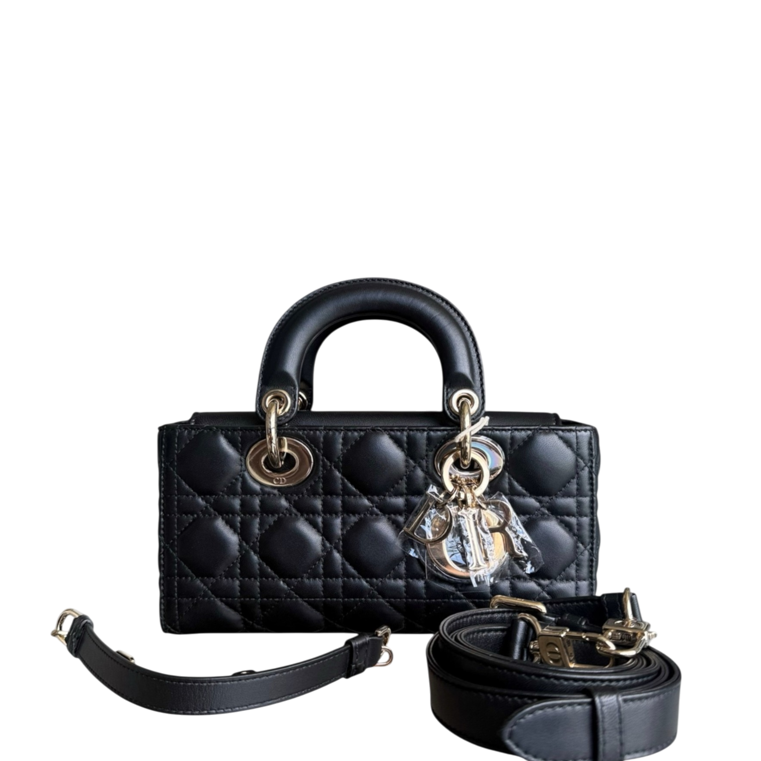 Dior D-Joy Small Lady - Cannage Lambskin Black Gold Hardware