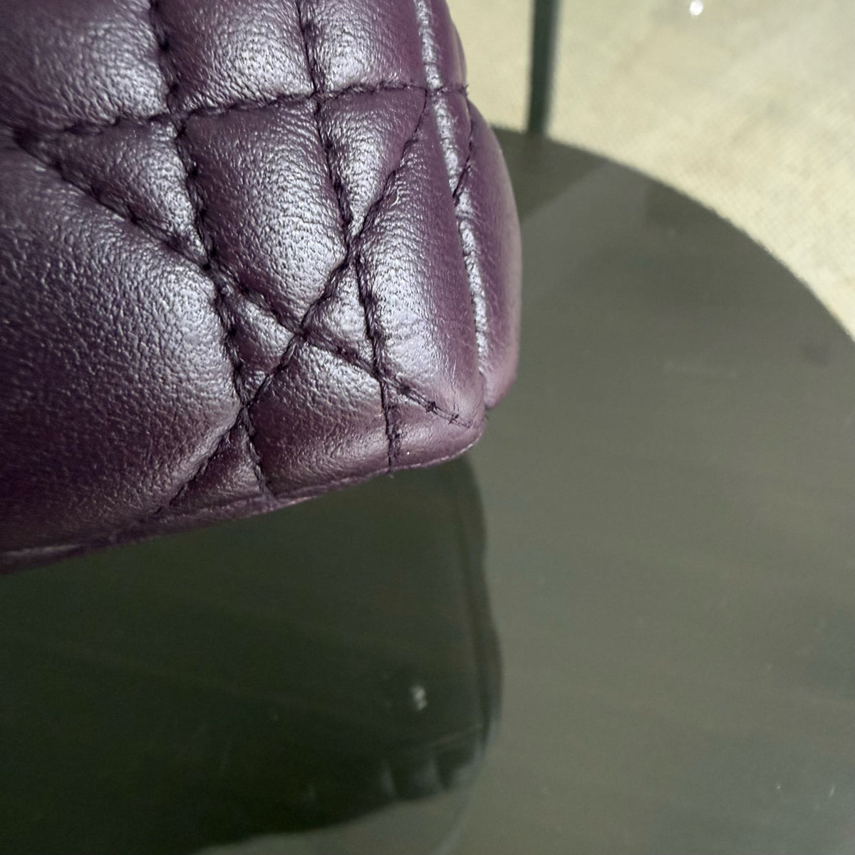 Dior Lady Medium - Cannage Lambskin Dark Maroon Silver Hardware