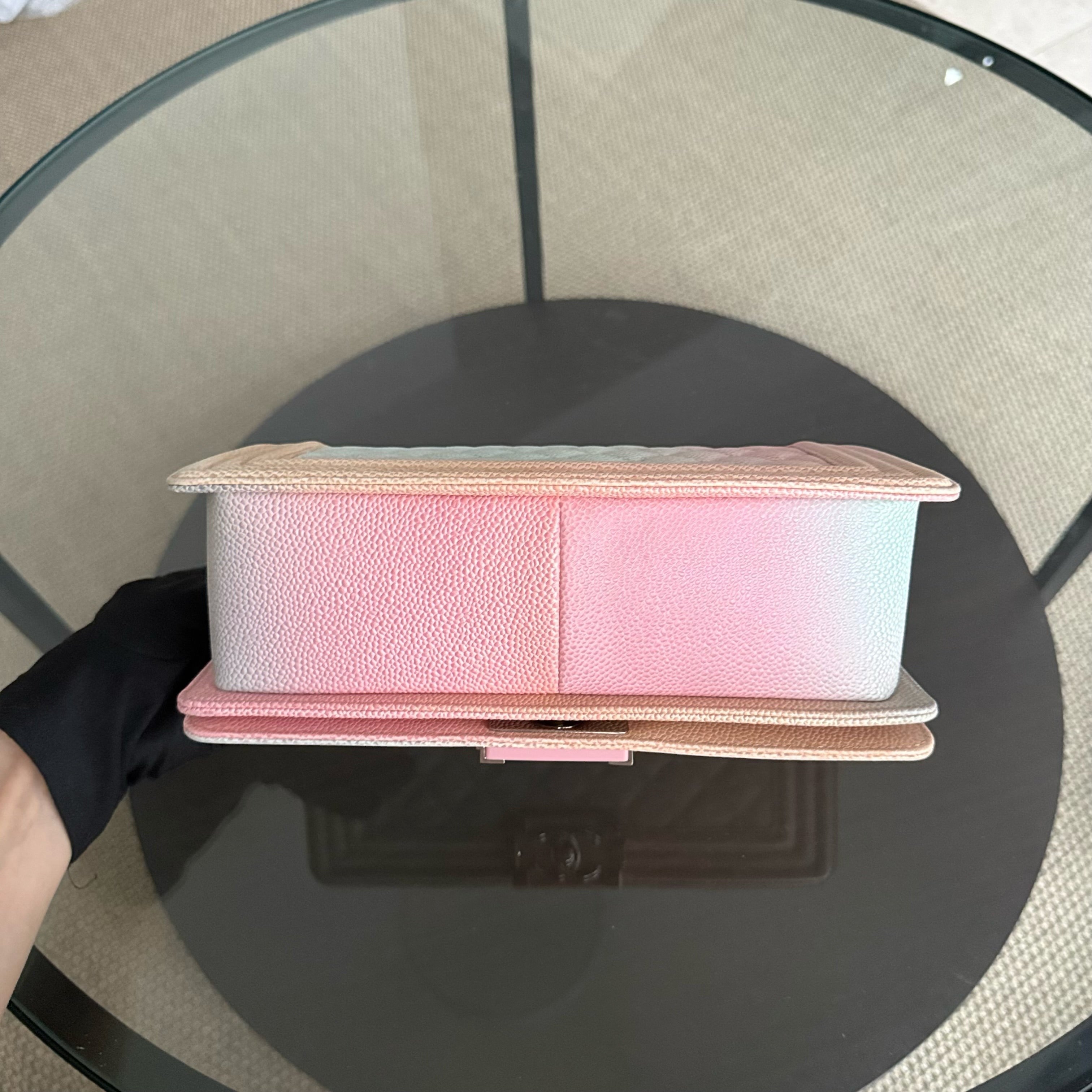 Chanel Boy Medium - Caviar 25CM Quilted Rainbow Limited Edition Series 25