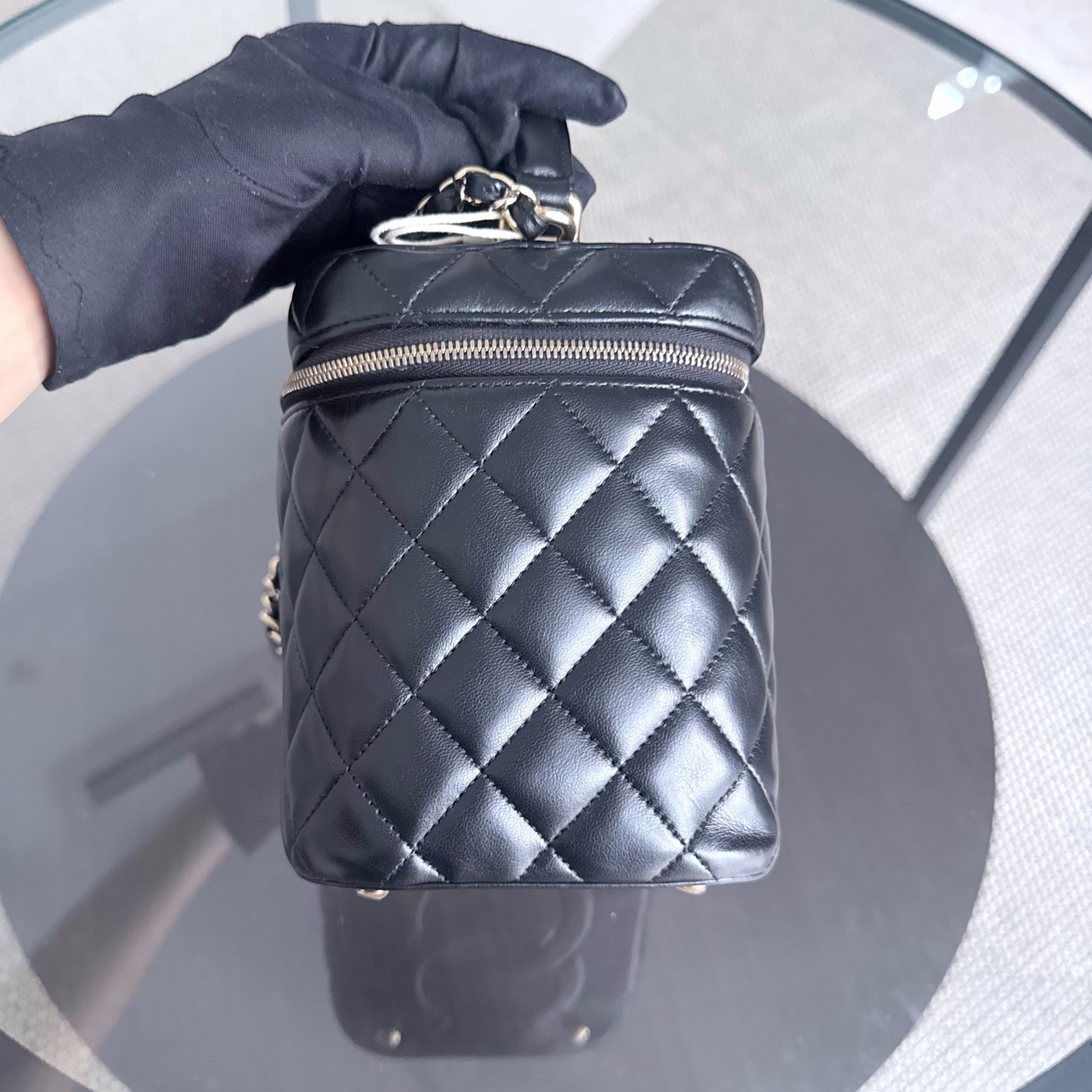 Chanel Trendy CC Vanity Black Lambskin Gold Hardware Microchip