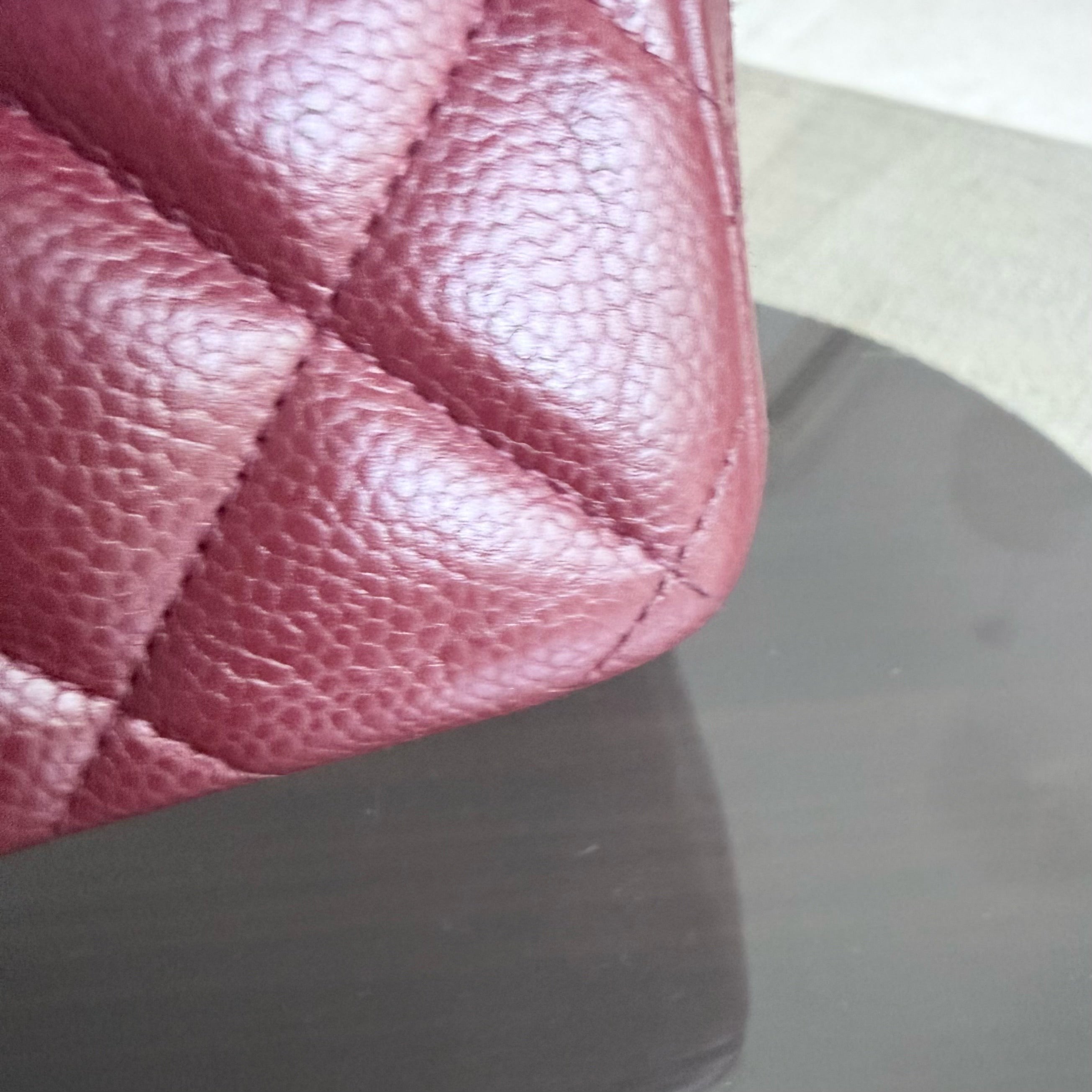 Chanel Classic Flap Jumbo - Caviar 30CM Double Flap Quilted Burgundy Gold Hardware series 21