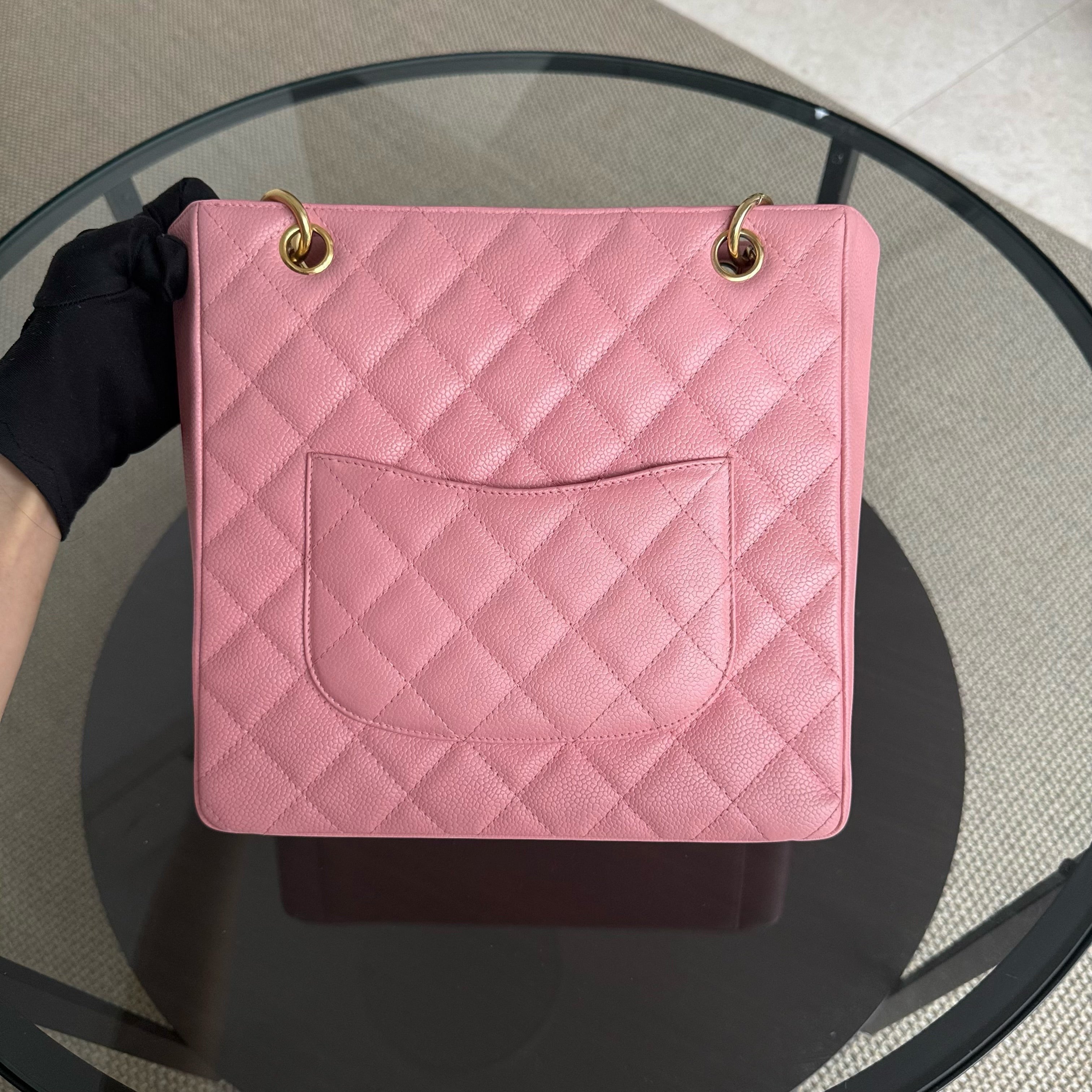 Chanel PST Petite Shopping Tote - Caviar Quilted Light Pink Gold Hardware Series 8