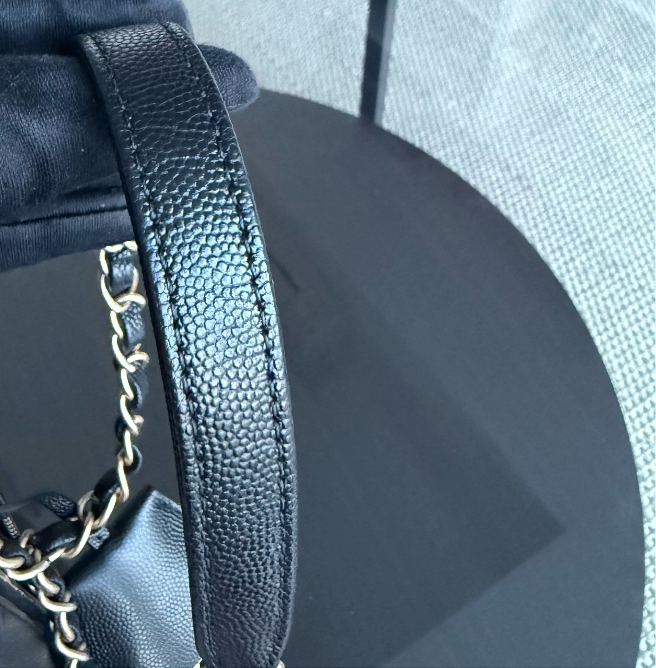 Chanel Filigree Vanity Case Medium - Caviar Quilted Grained Calfskin Black Gold Hardware Series 24