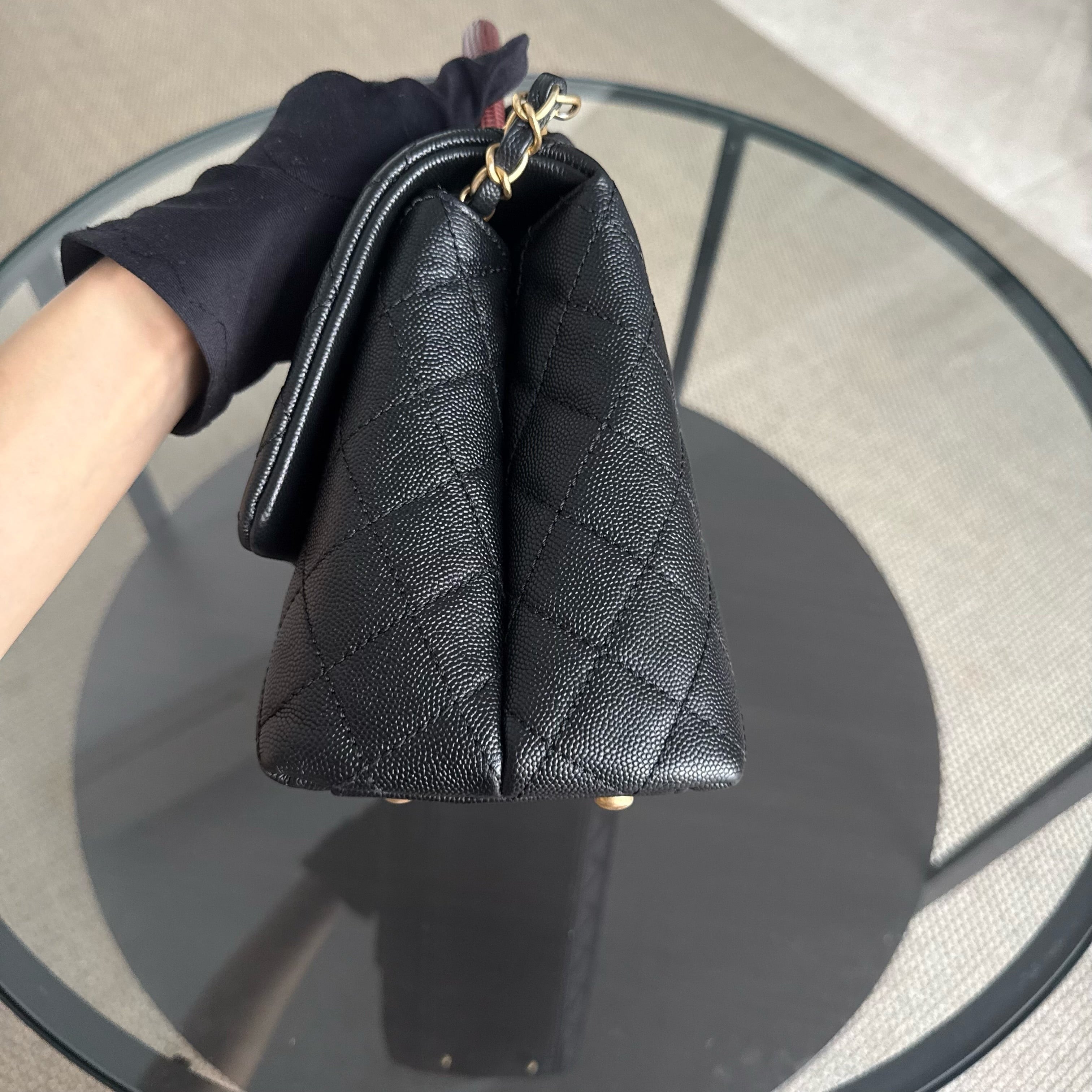 Chanel Coco Handle Medium - Caviar 29CM Quilted Black Gold Hardware Series 24