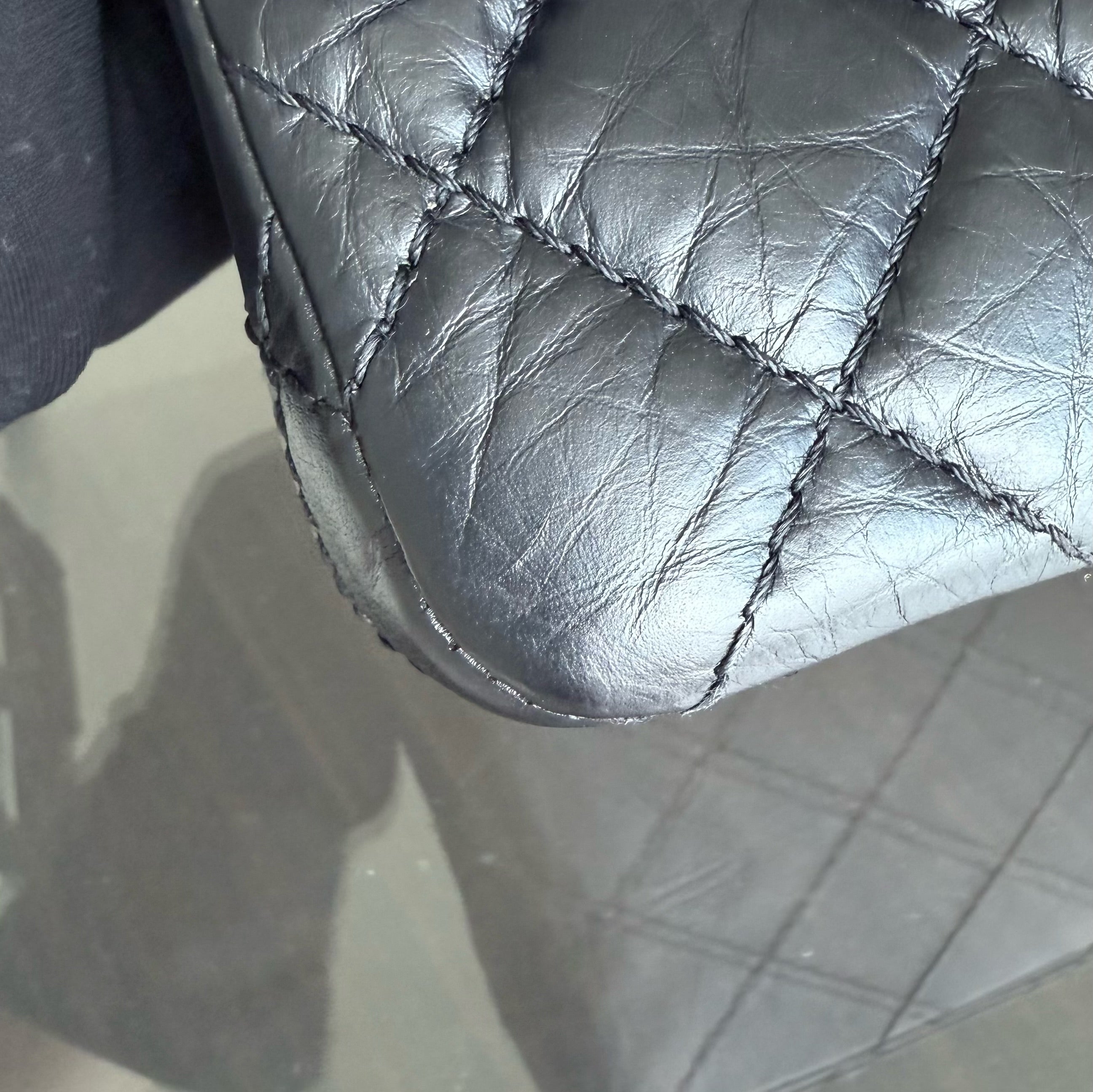 Chanel 2.55 Reissue 226 - Quilted Aged Calfskin Black Ruthenium  Silver Hardware Series 19