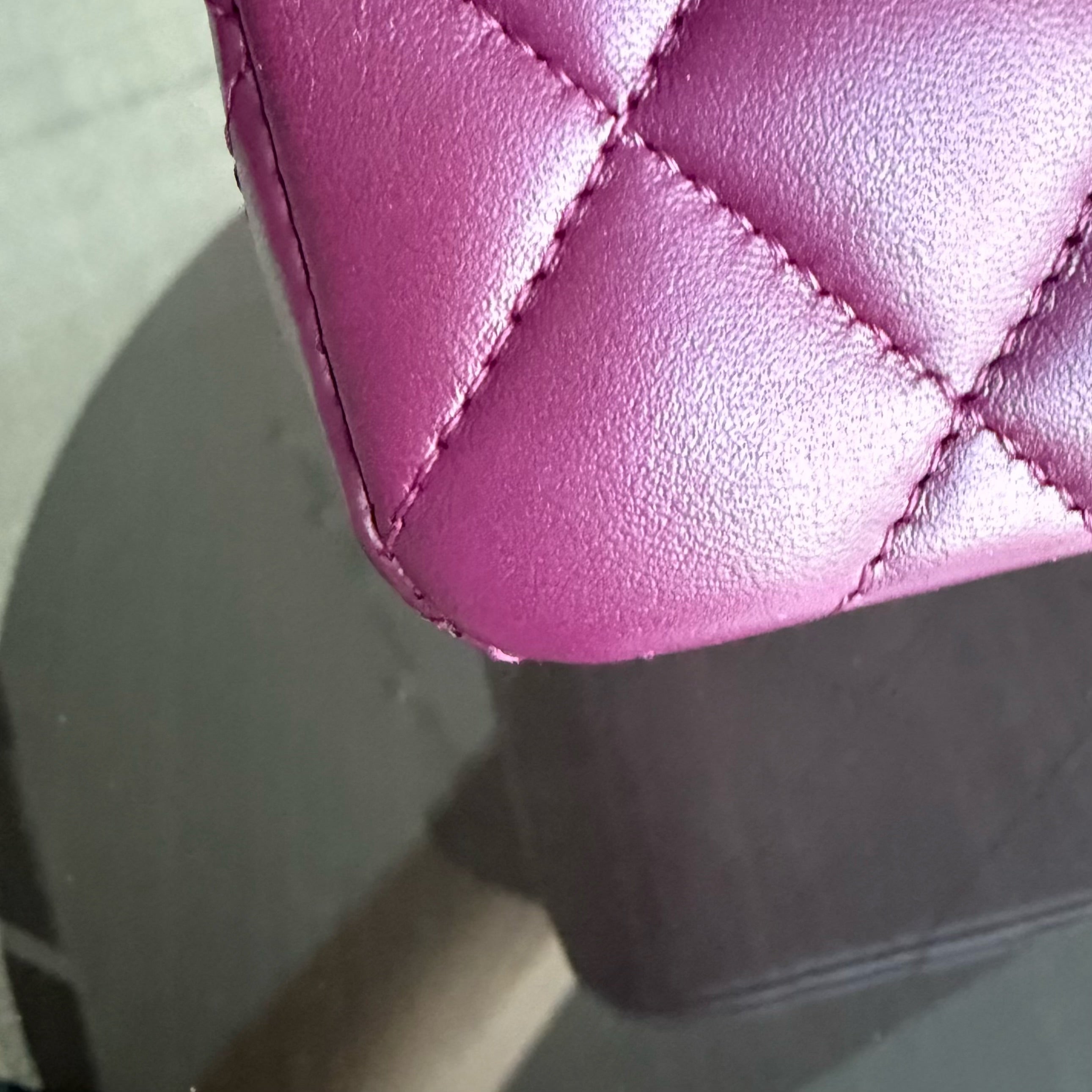 Chanel Classic Flap Small - Lambskin 23CM Quilted Purple Gold Hardware Microchip