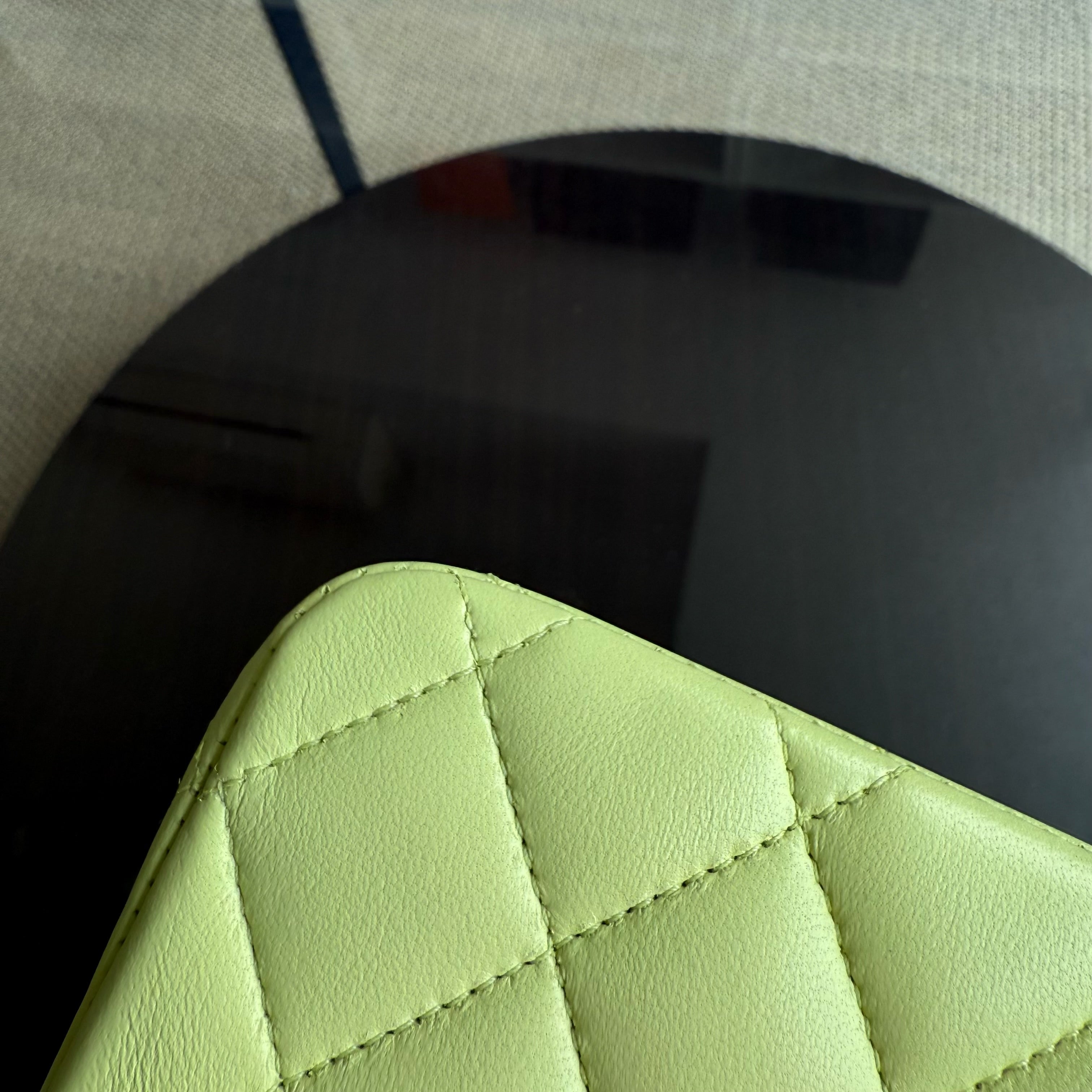 Chanel Classic Flap Medium - 25CM Quilted Lambskin Lime Silver Hardware Series 14