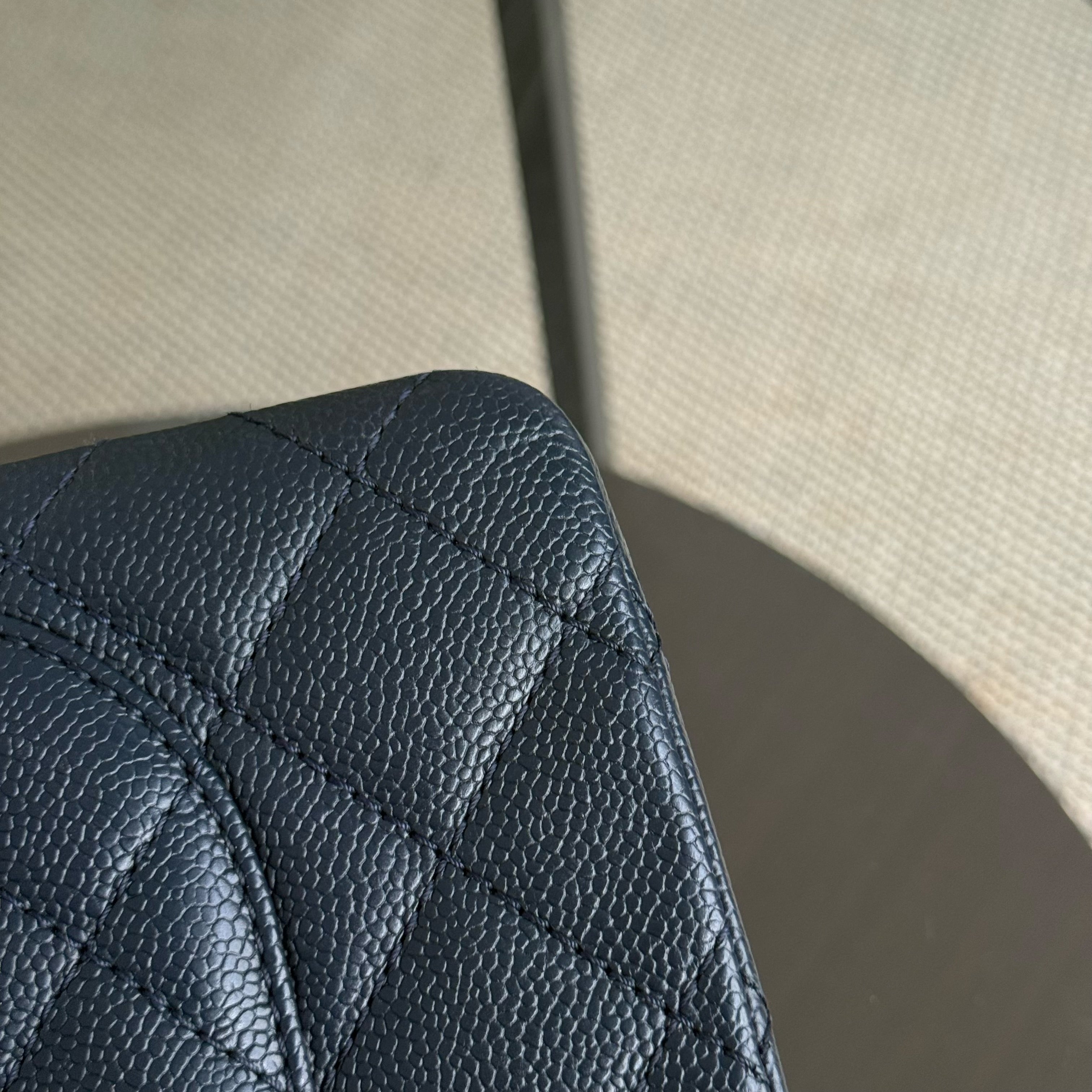 Chanel 2.55 Reissue 227 - Caviar Quilted Dark Blue Ruthenium Silver Hardware Series 19
