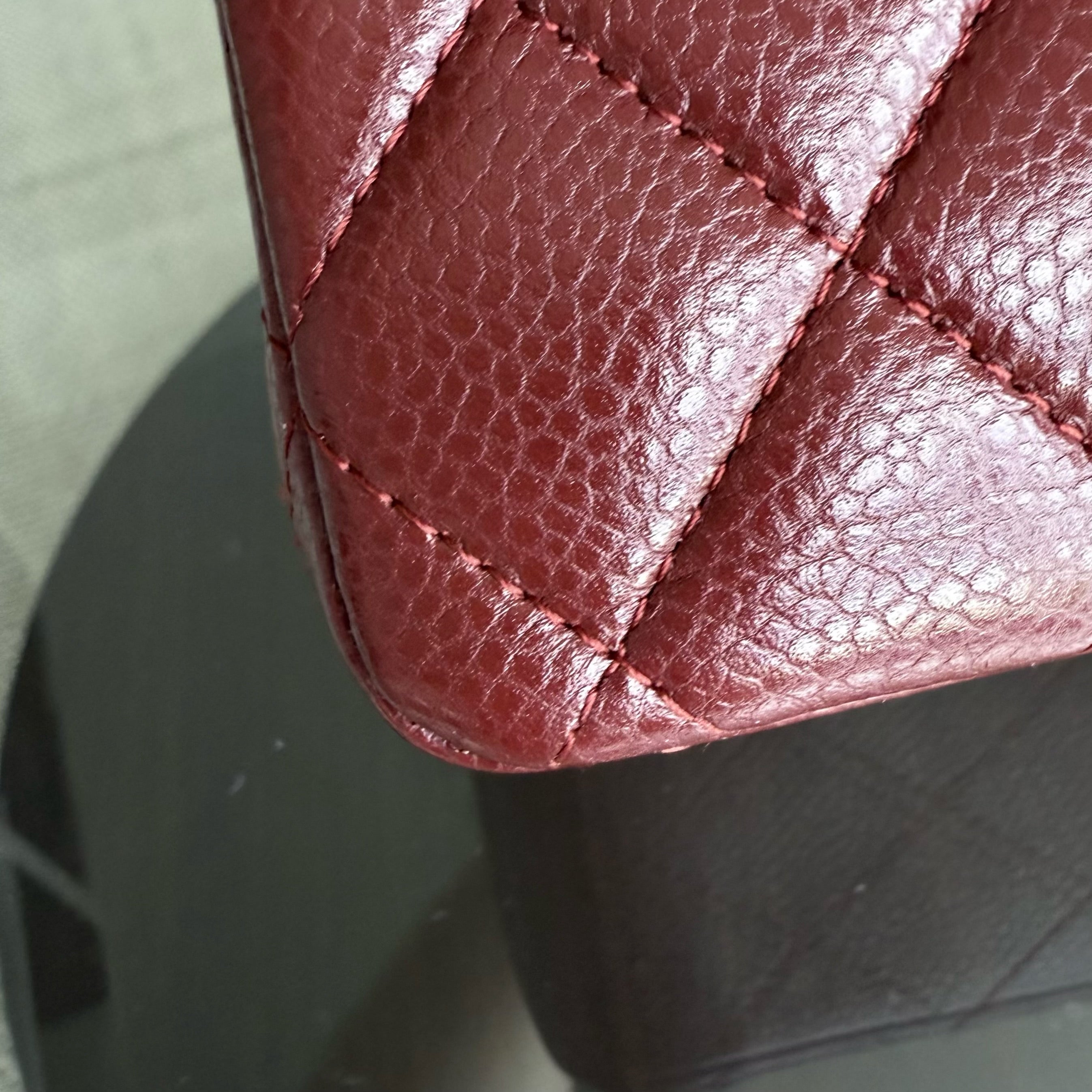 Chanel Classic Flap Medium - Caviar 25CM Quilted Grained Calfskin Burgundy Dark Red Silver Hardware Series 15